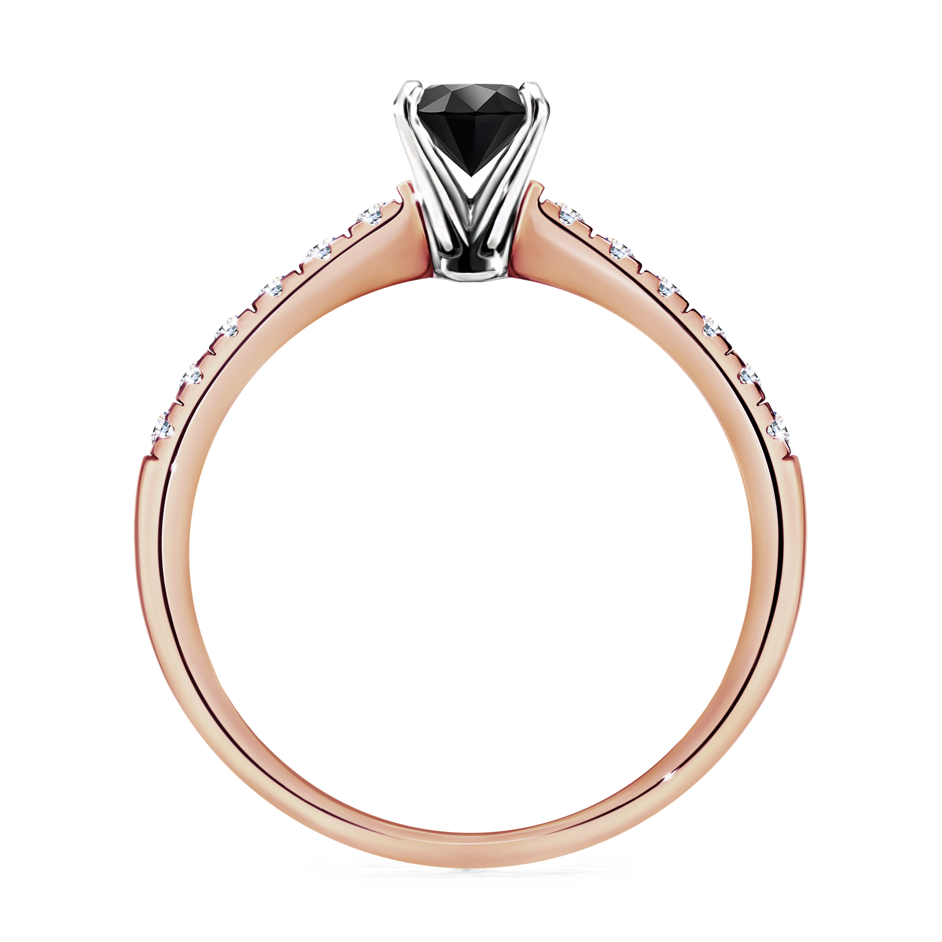 Pierścionek zaręczynowy My Sunshine z różowego złota z czarnym diamentem 0,64CT