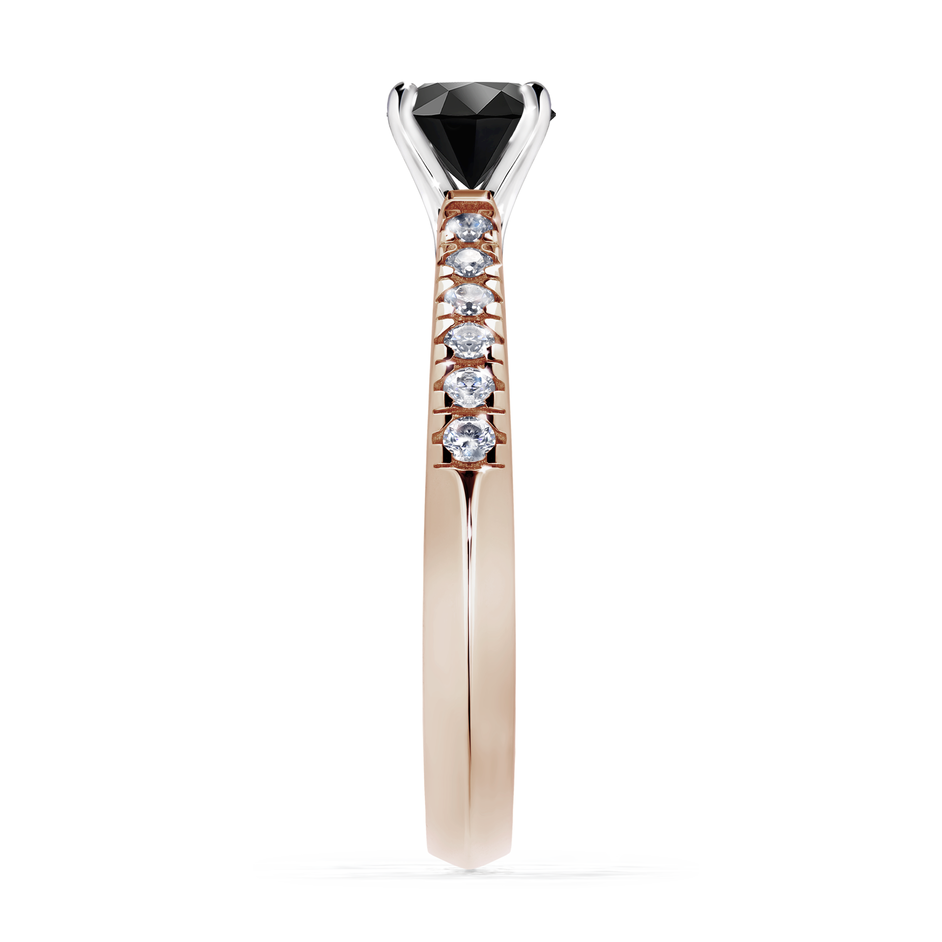 Pierścionek zaręczynowy My Sunshine z różowego złota z czarnym diamentem 0,64CT