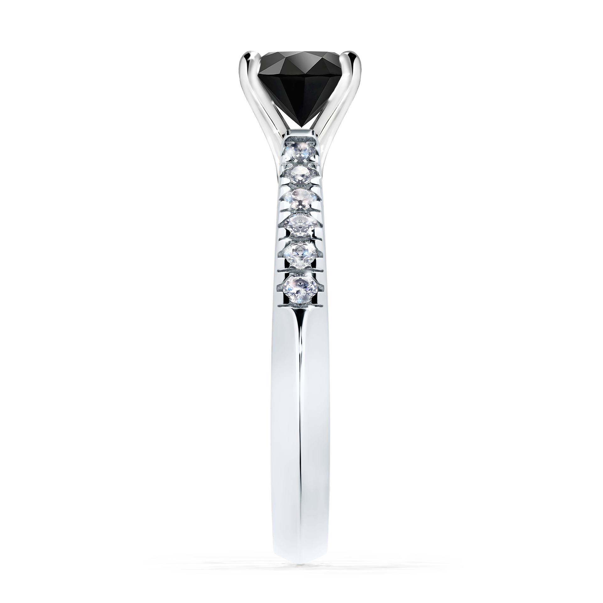 Pierścionek zaręczynowy My Sunshine z białego złota z czarnym diamentem 1,00CT