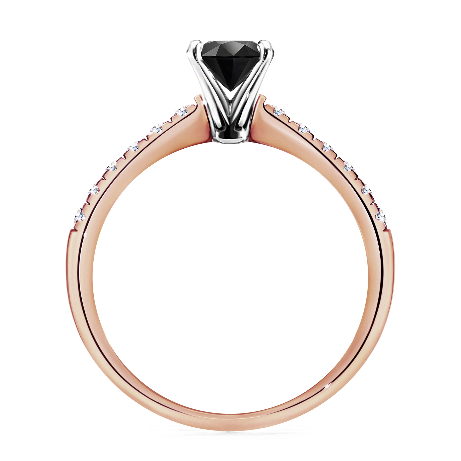 Pierścionek zaręczynowy My Sunshine z różowego złota z czarnym diamentem 1,00CT
