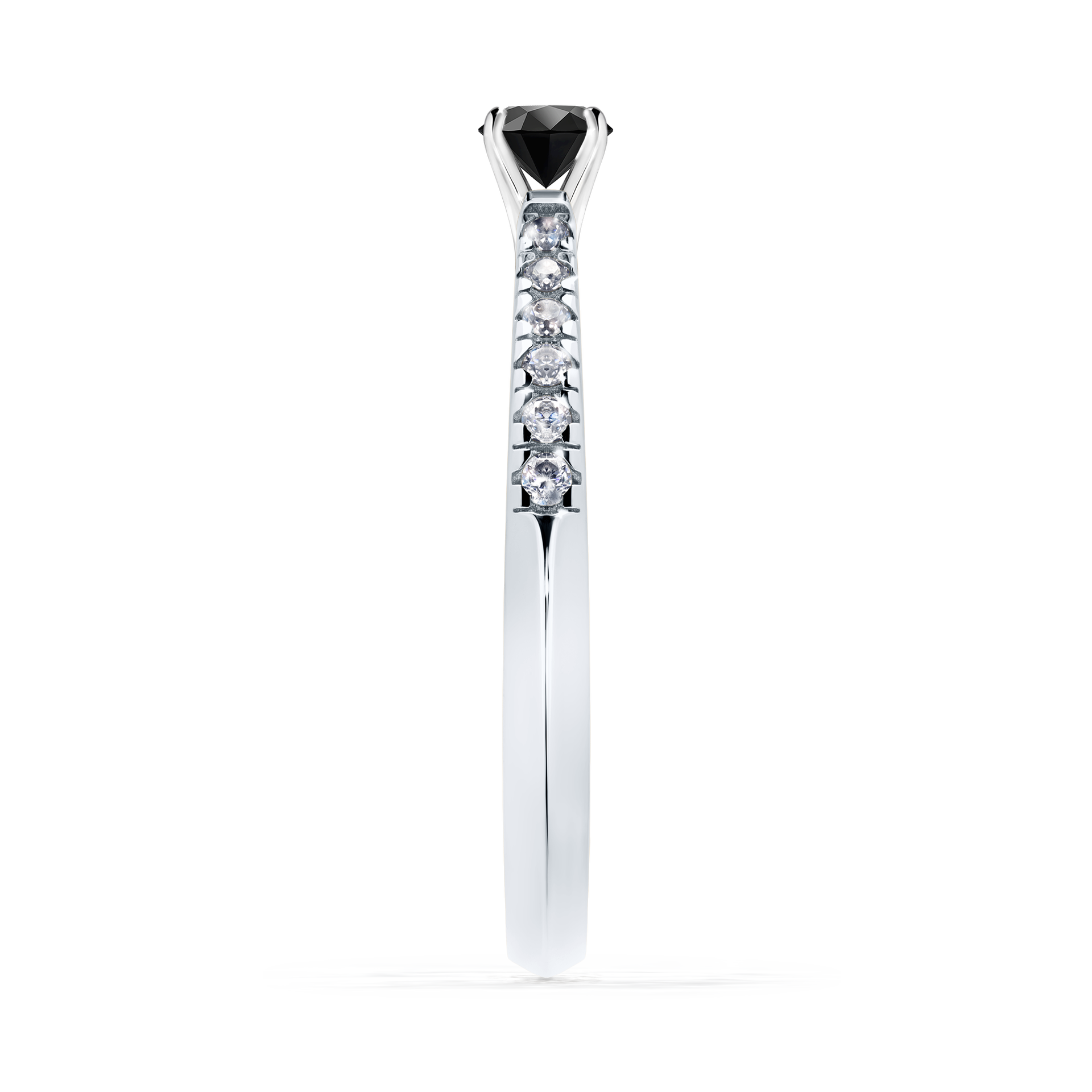 Pierścionek zaręczynowy My Sunshine z białego złota z czarnym diamentem 0,24CT