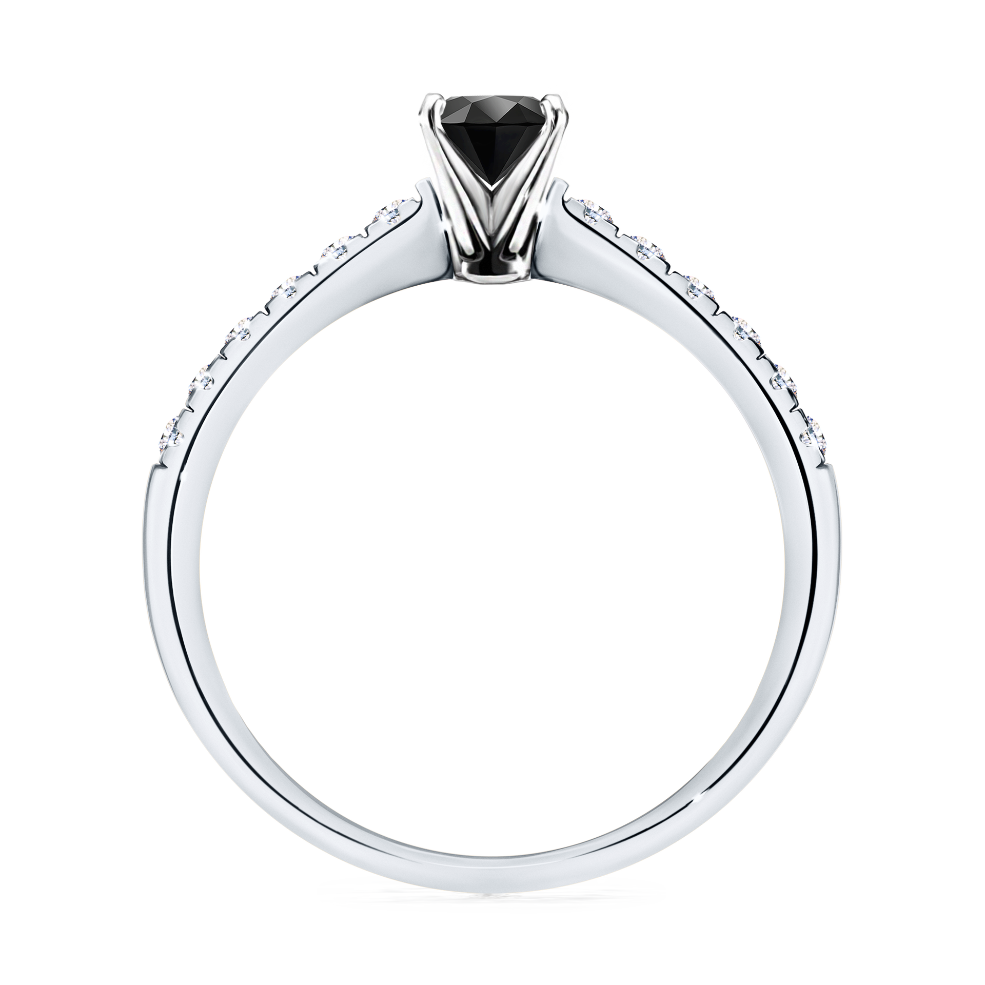 Pierścionek zaręczynowy My Sunshine z białego złota z czarnym diamentem 0,39CT