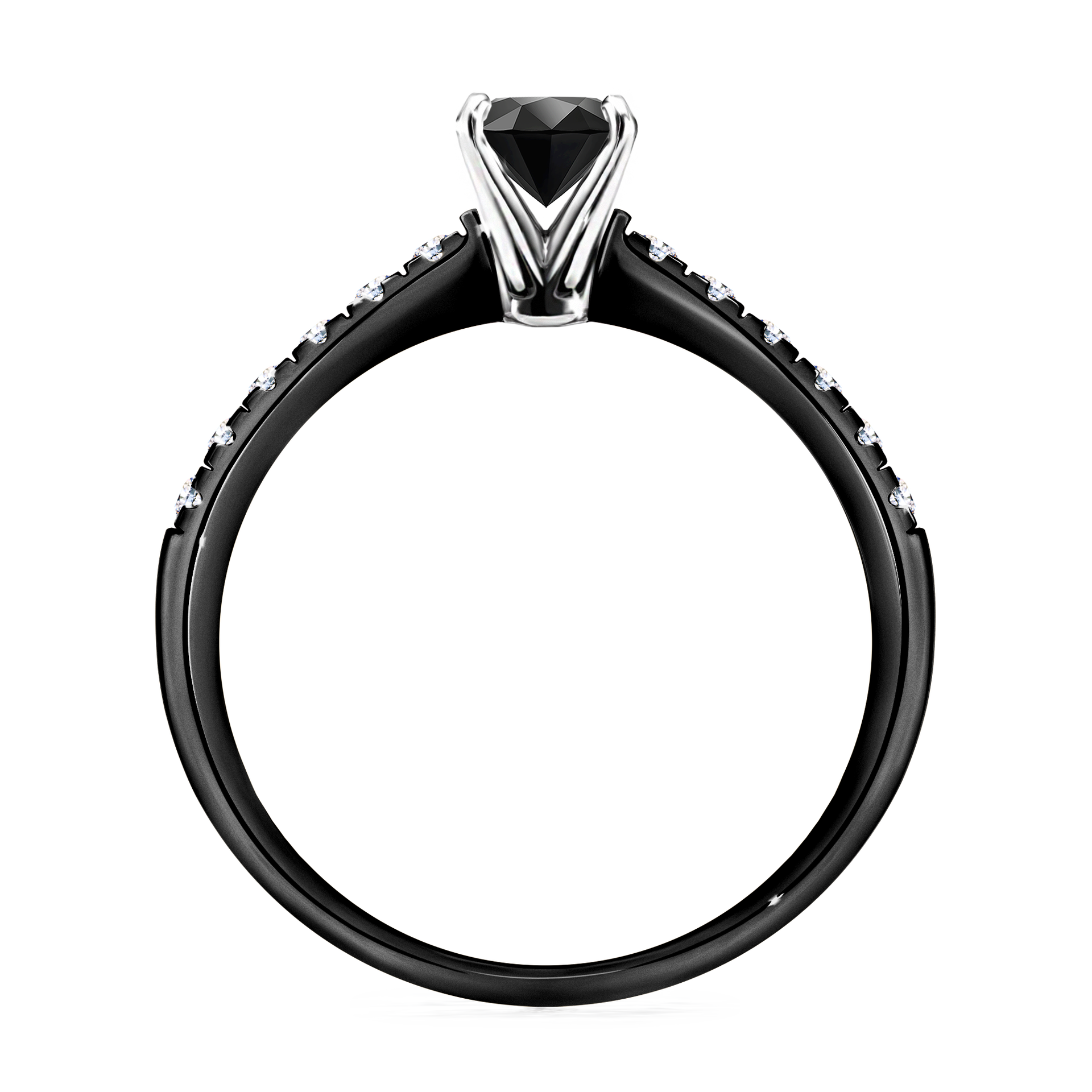 Pierścionek zaręczynowy My Sunshine z czarnego złota z czarnym diamentem 0,64CT
