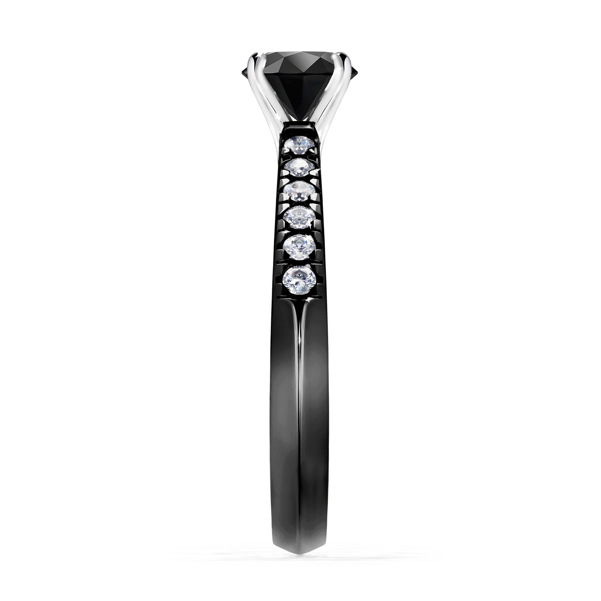 Pierścionek zaręczynowy My Sunshine z czarnego złota z czarnym diamentem 0,64CT