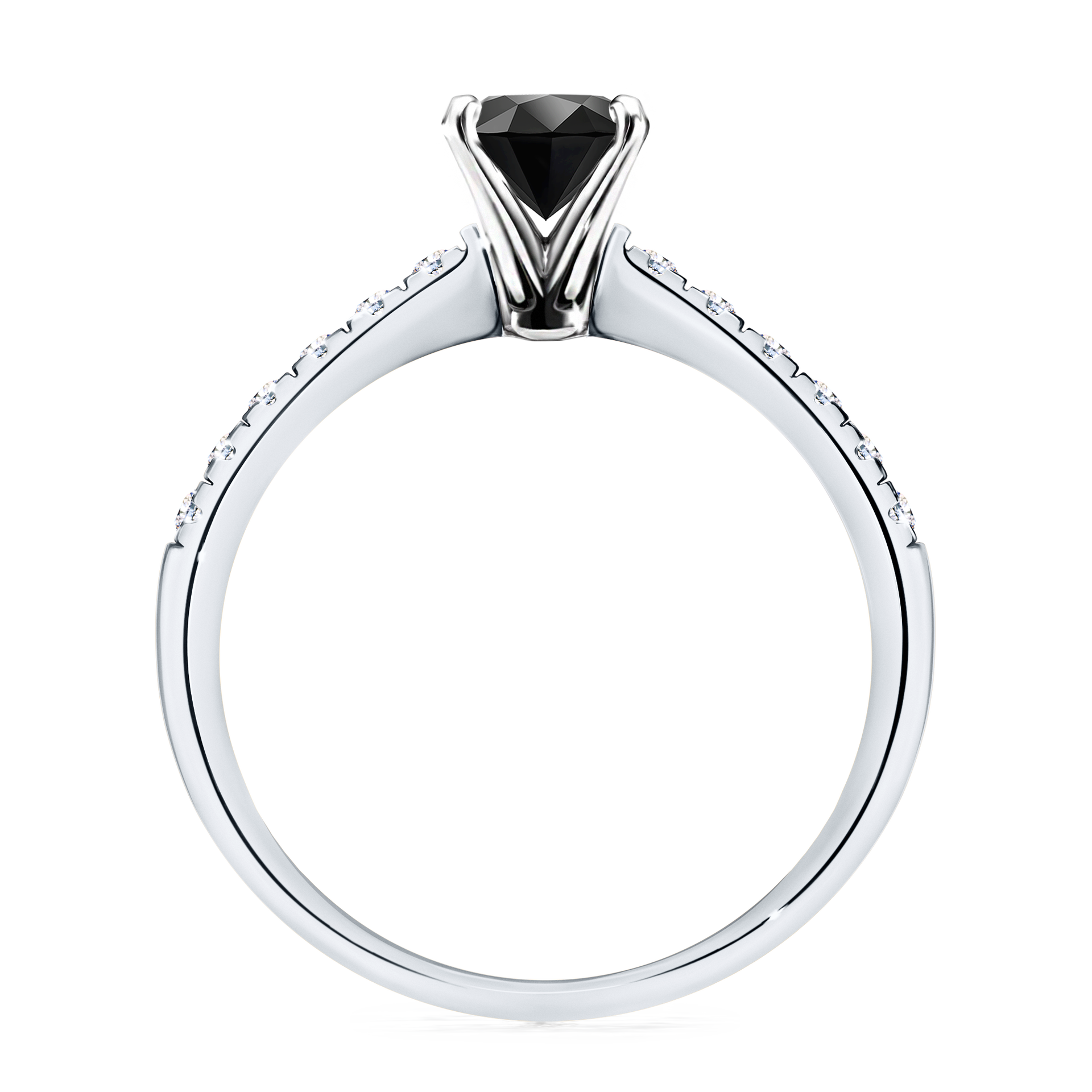 Pierścionek zaręczynowy My Sunshine z białego złota z czarnym diamentem 1,00CT