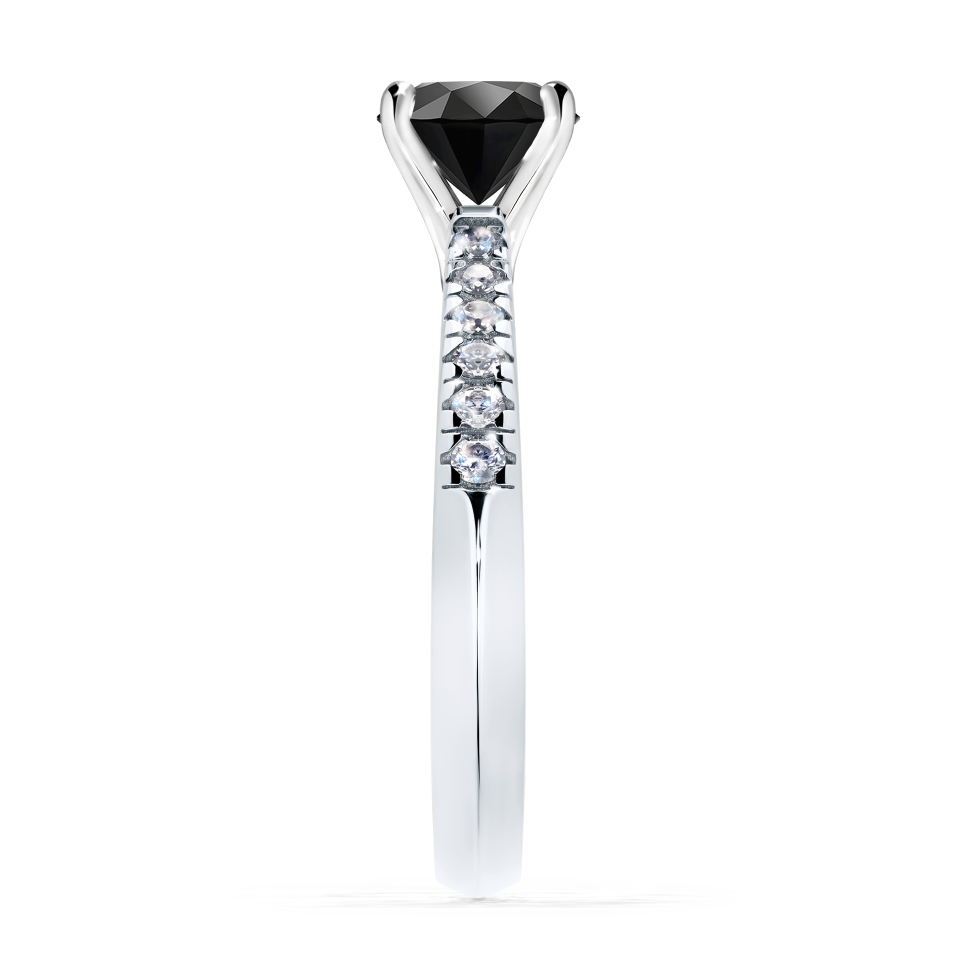 Pierścionek zaręczynowy My Sunshine z białego złota z czarnym diamentem 1,00CT