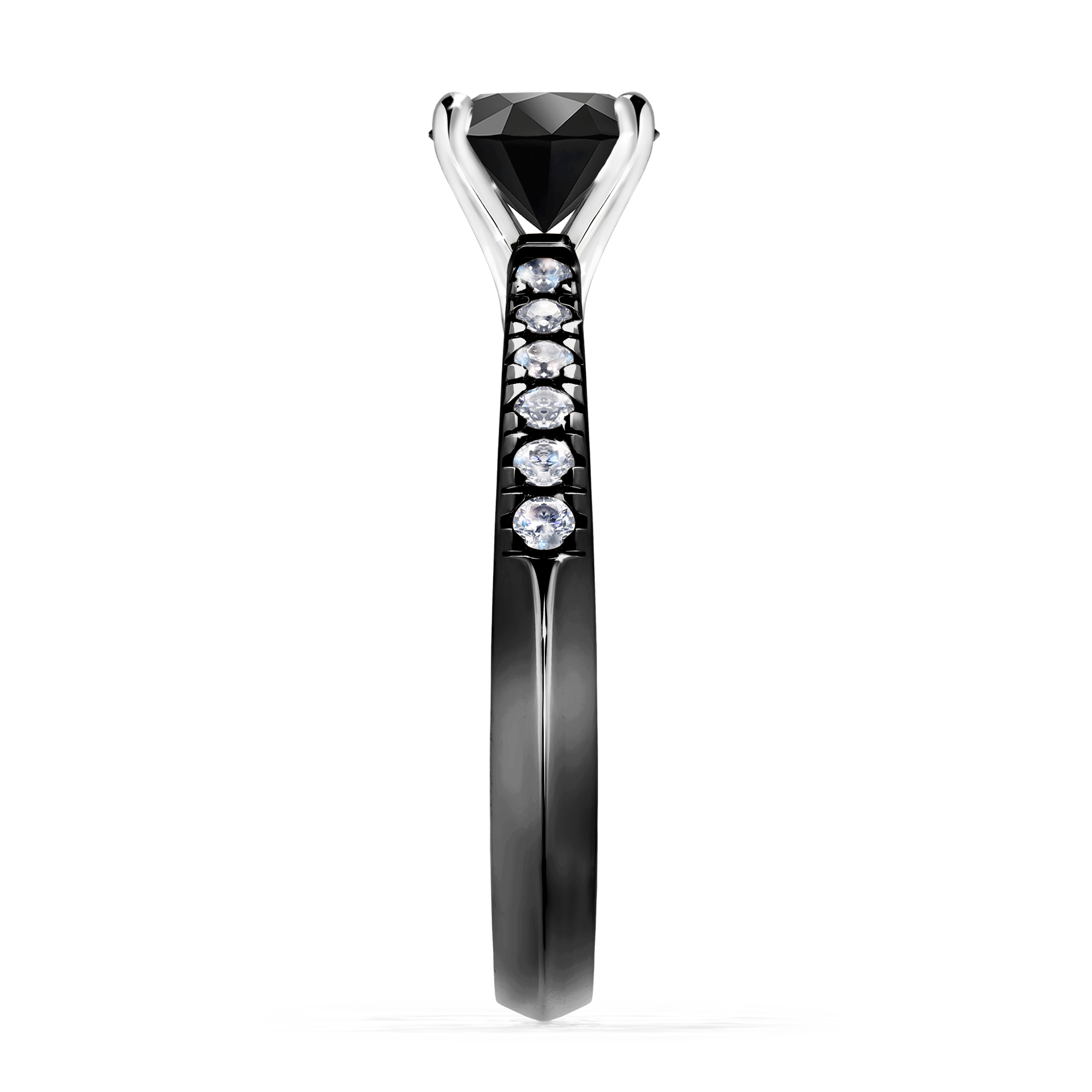 Pierścionek zaręczynowy My Sunshine z czarnego złota z czarnym diamentem 1,00CT