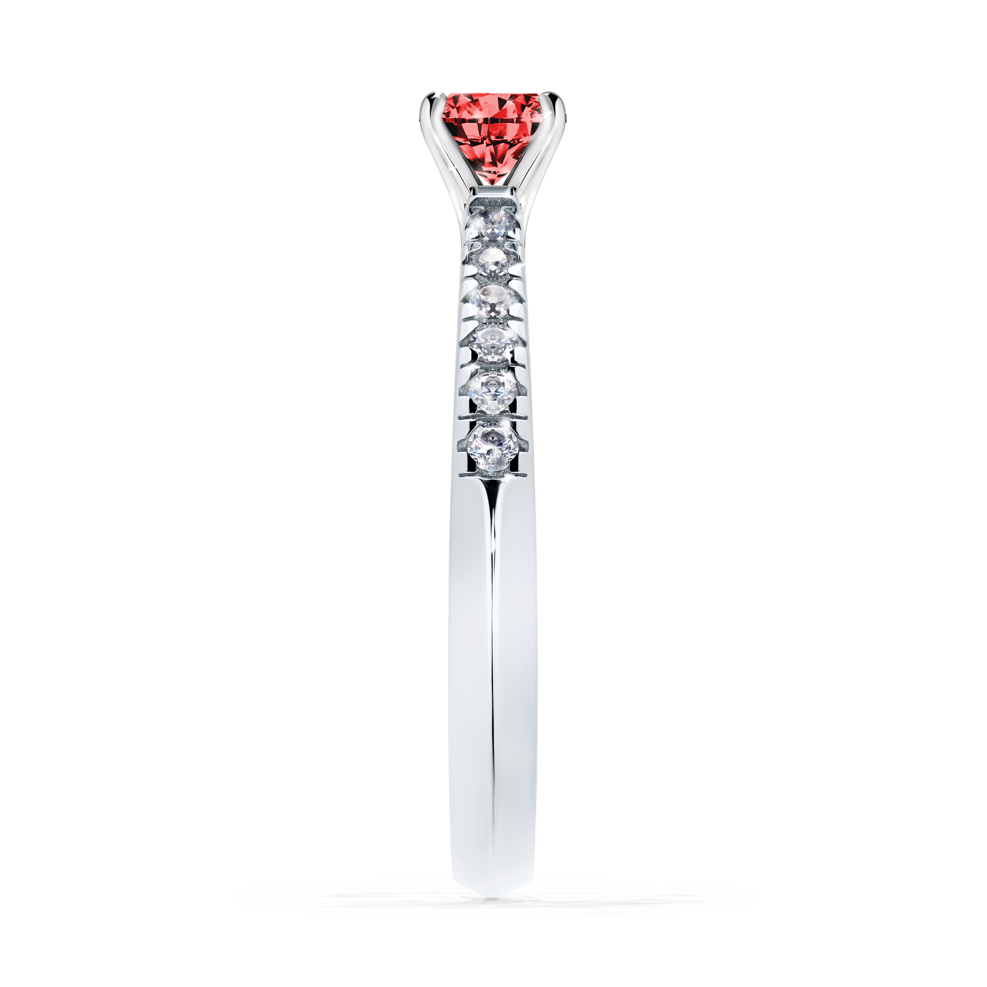 Pierścionek zaręczynowy My Sunshine z białego złota z czerwonym diamentem 0,39CT