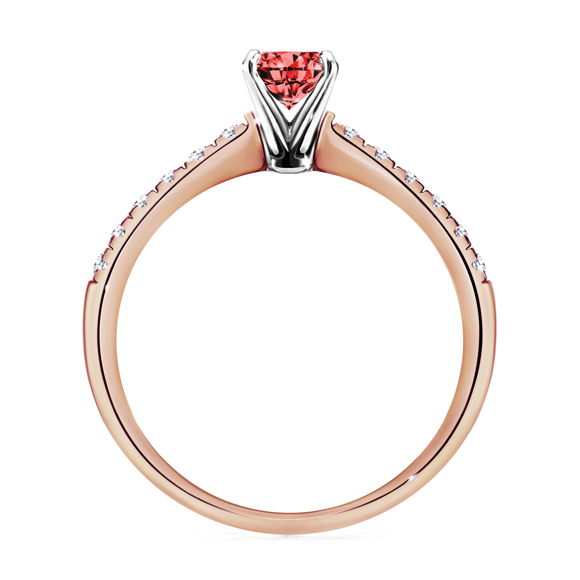Pierścionek zaręczynowy My Sunshine z różowego złota z czerwonym diamentem 0,64CT
