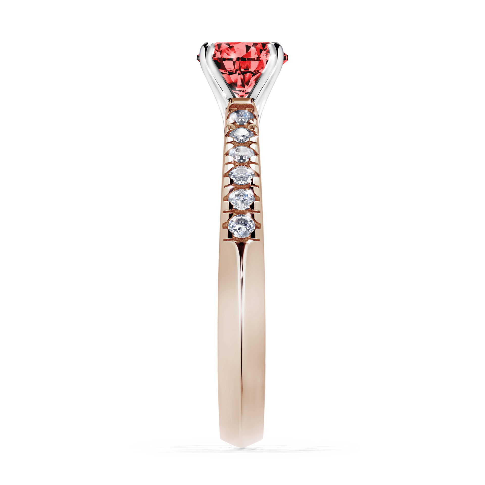 Pierścionek zaręczynowy My Sunshine z różowego złota z czerwonym diamentem 0,64CT