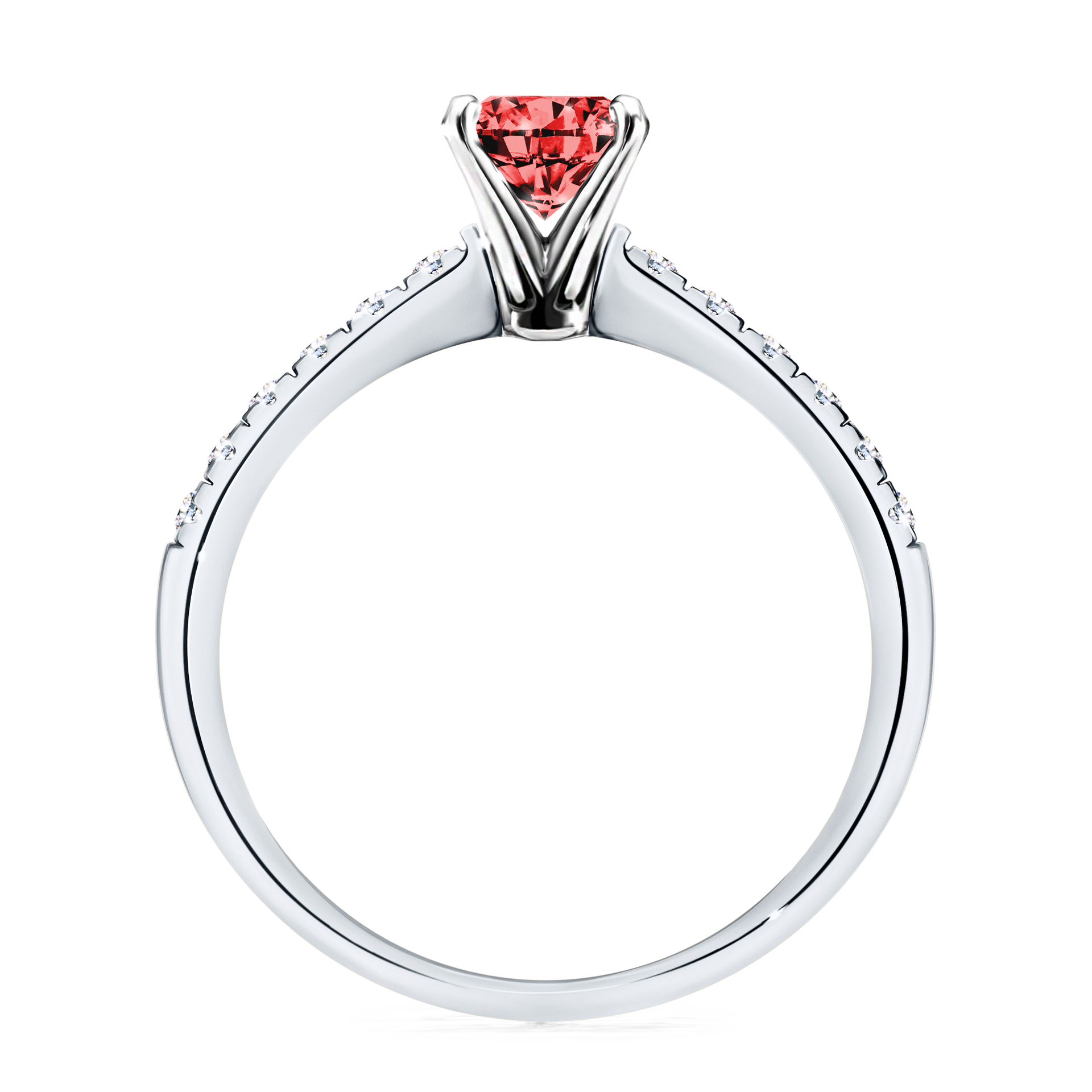 Pierścionek zaręczynowy My Sunshine z białego złota z czerwonym diamentem 1,00CT