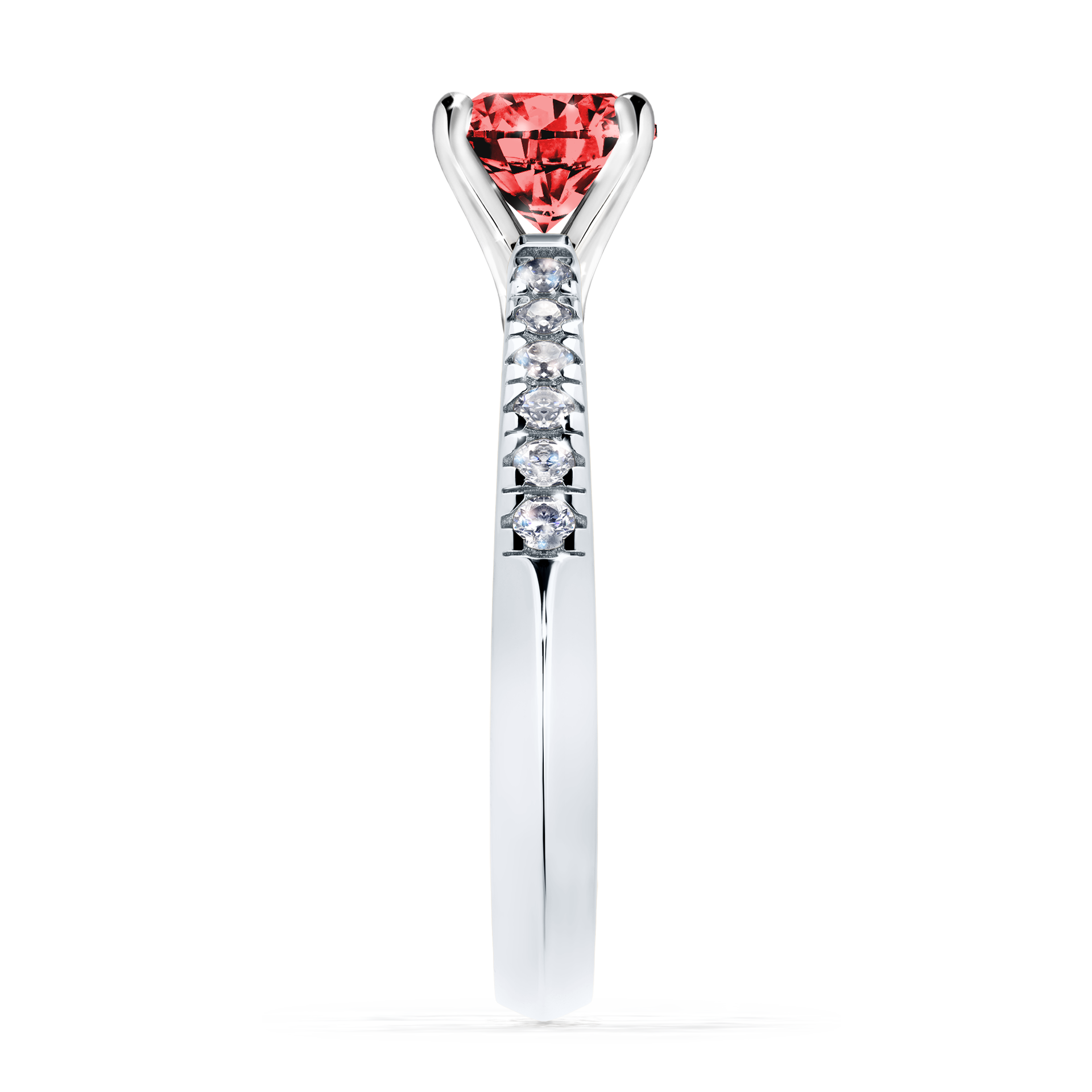 Pierścionek zaręczynowy My Sunshine z białego złota z czerwonym diamentem 1,00CT