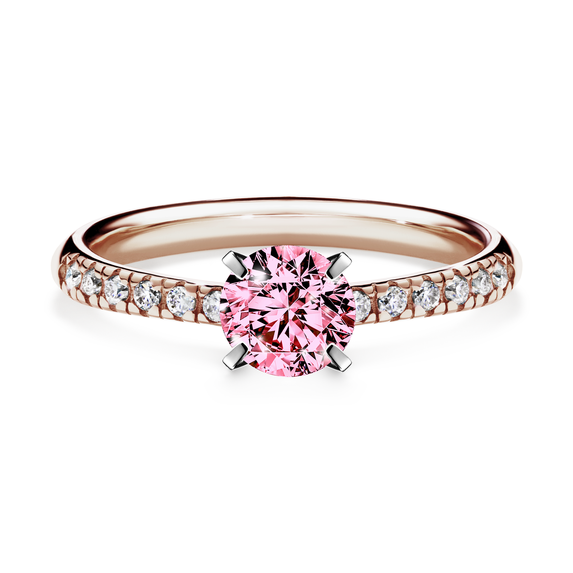 Pierścionek zaręczynowy My Sunshine z różowego złota z różowym diamentem 0,64CT