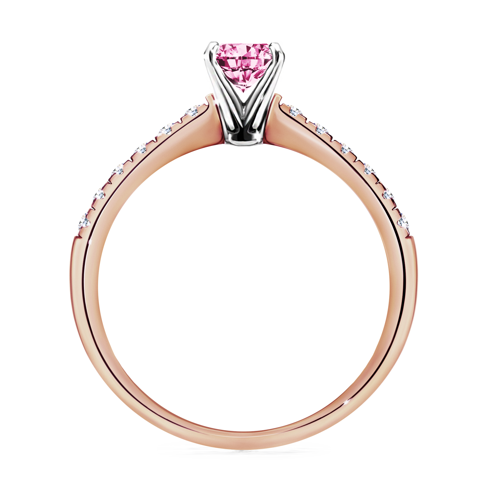 Pierścionek zaręczynowy My Sunshine z różowego złota z różowym diamentem 0,64CT