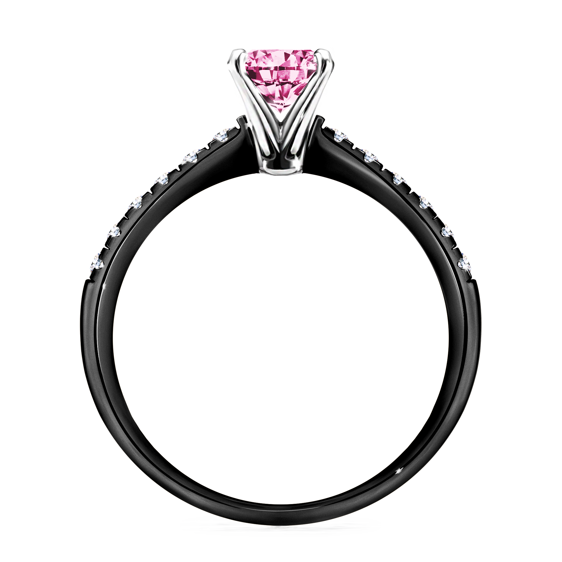 Pierścionek zaręczynowy My Sunshine z czarnego złota z różowym diamentem 1,00CT