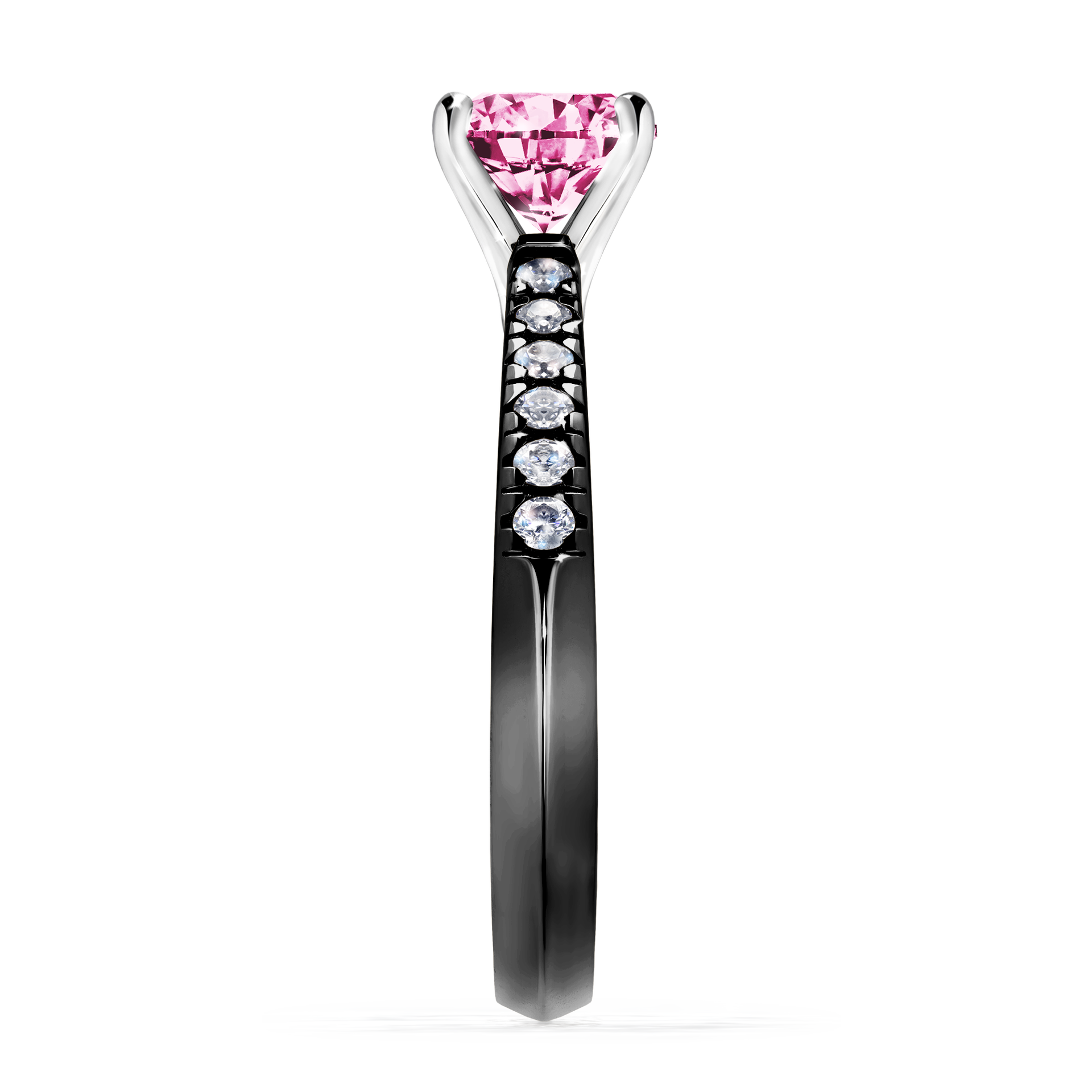 Pierścionek zaręczynowy My Sunshine z czarnego złota z różowym diamentem 1,00CT