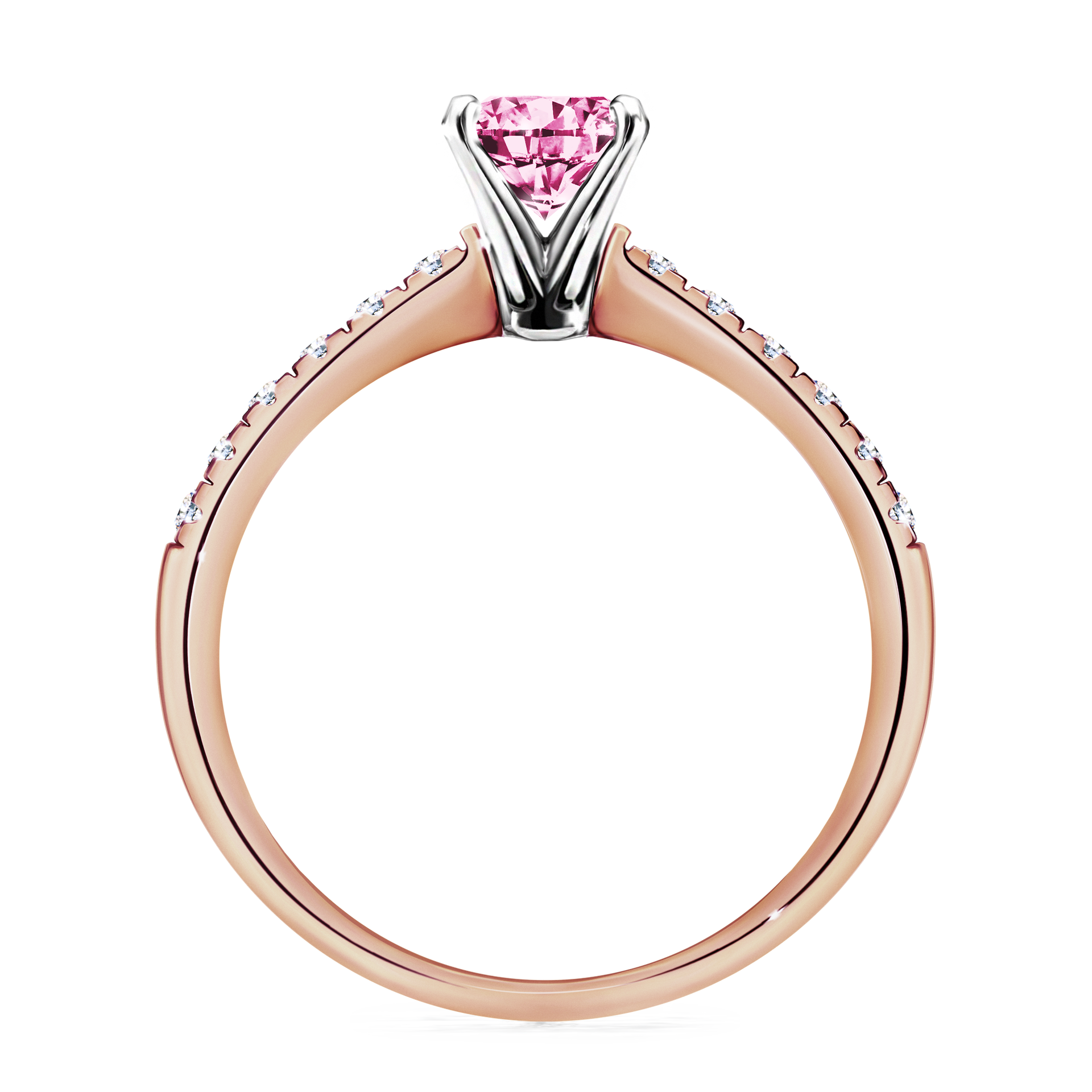 Pierścionek zaręczynowy My Sunshine z różowego złota z różowym diamentem 1,00CT