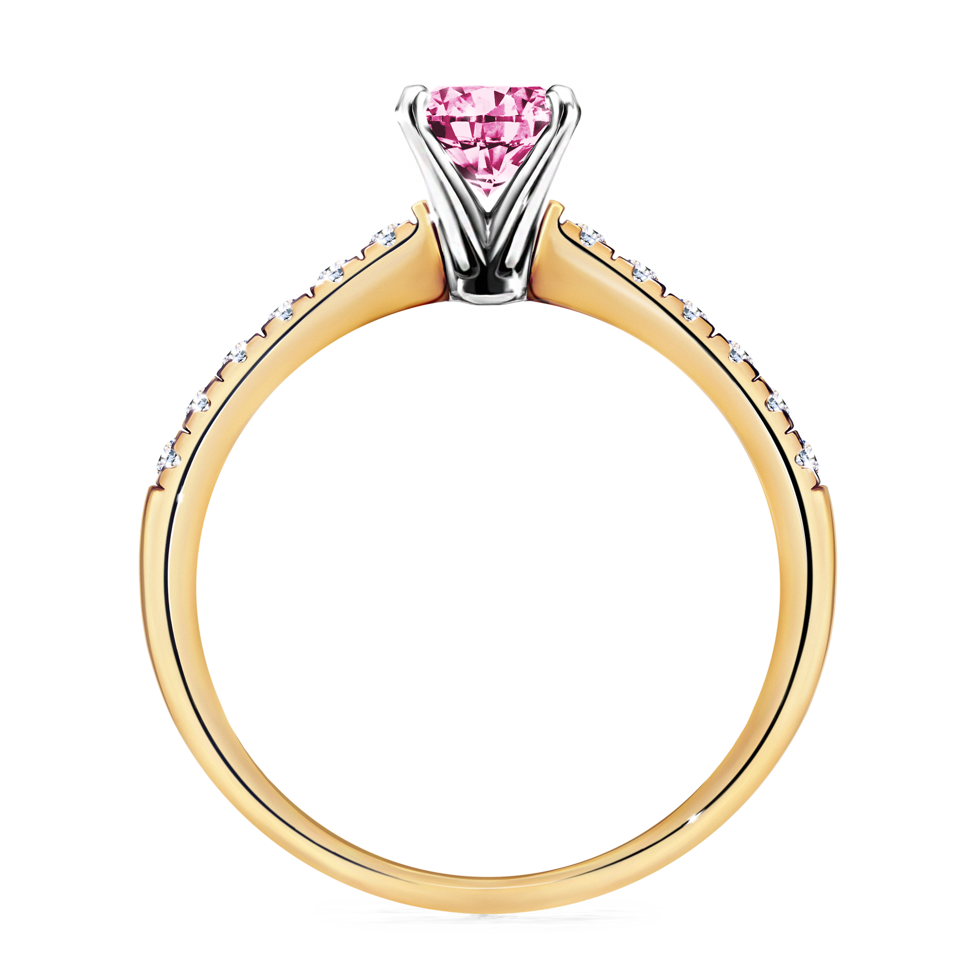 Pierścionek zaręczynowy My Sunshine z żółtego złota z różowym diamentem 1,00CT