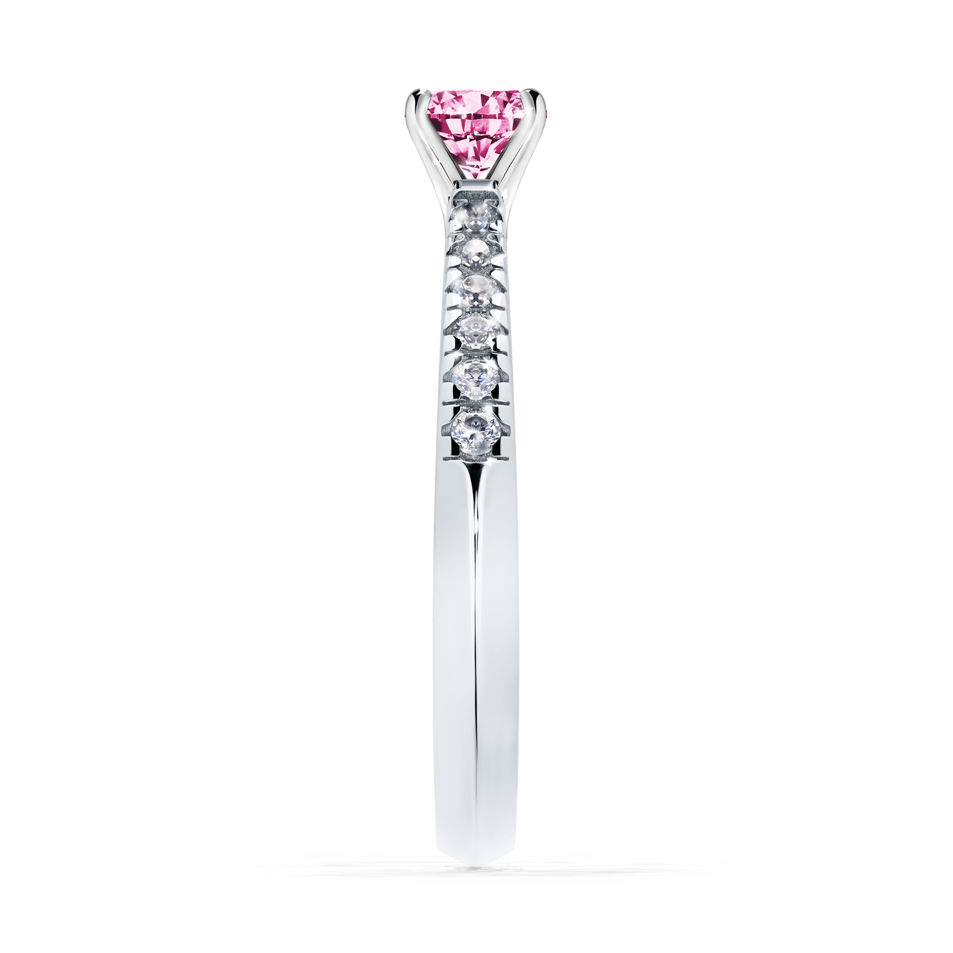 Pierścionek zaręczynowy My Sunshine z białego złota z różowym diamentem 0,39CT