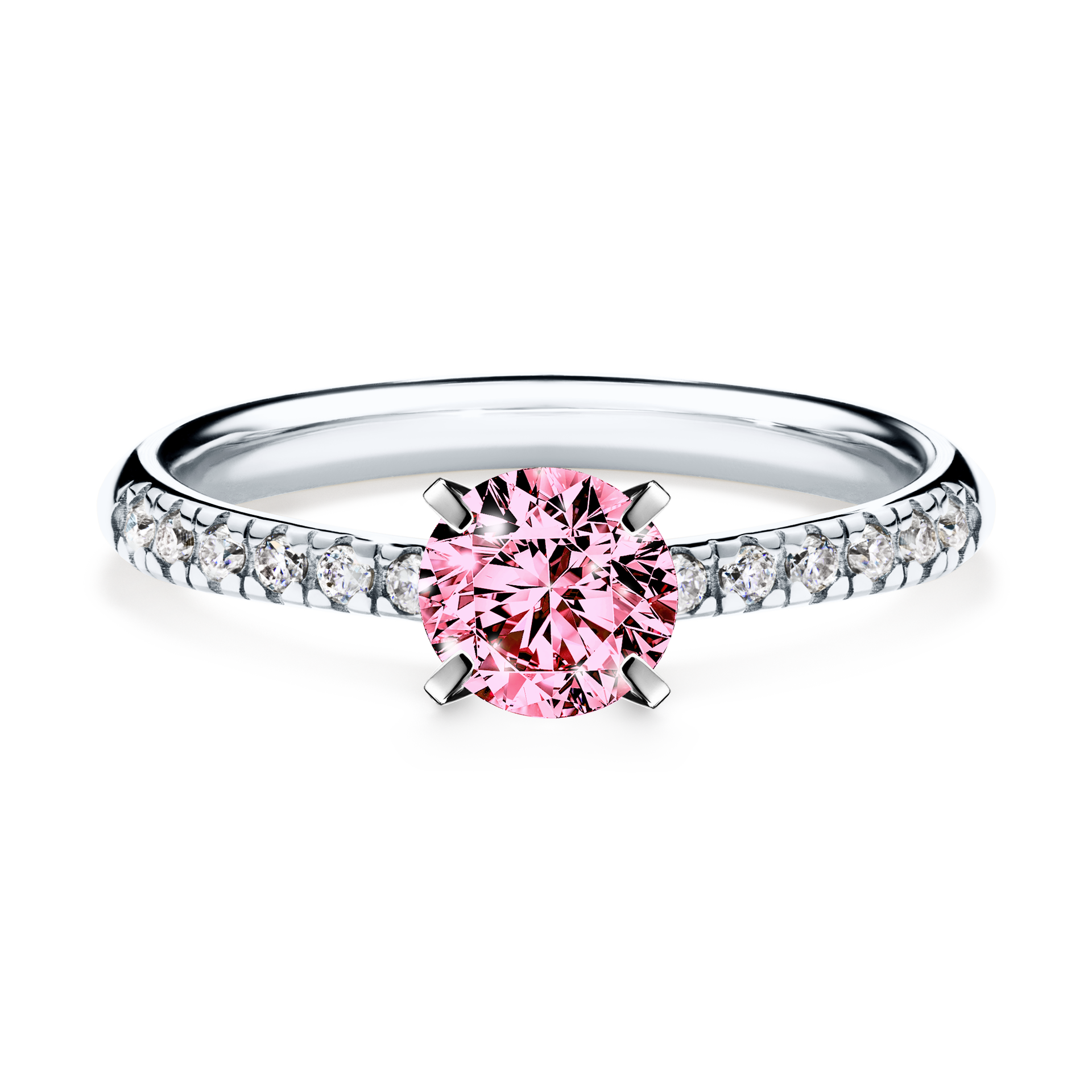 Pierścionek zaręczynowy My Sunshine z białego złota z różowym diamentem 0,64CT