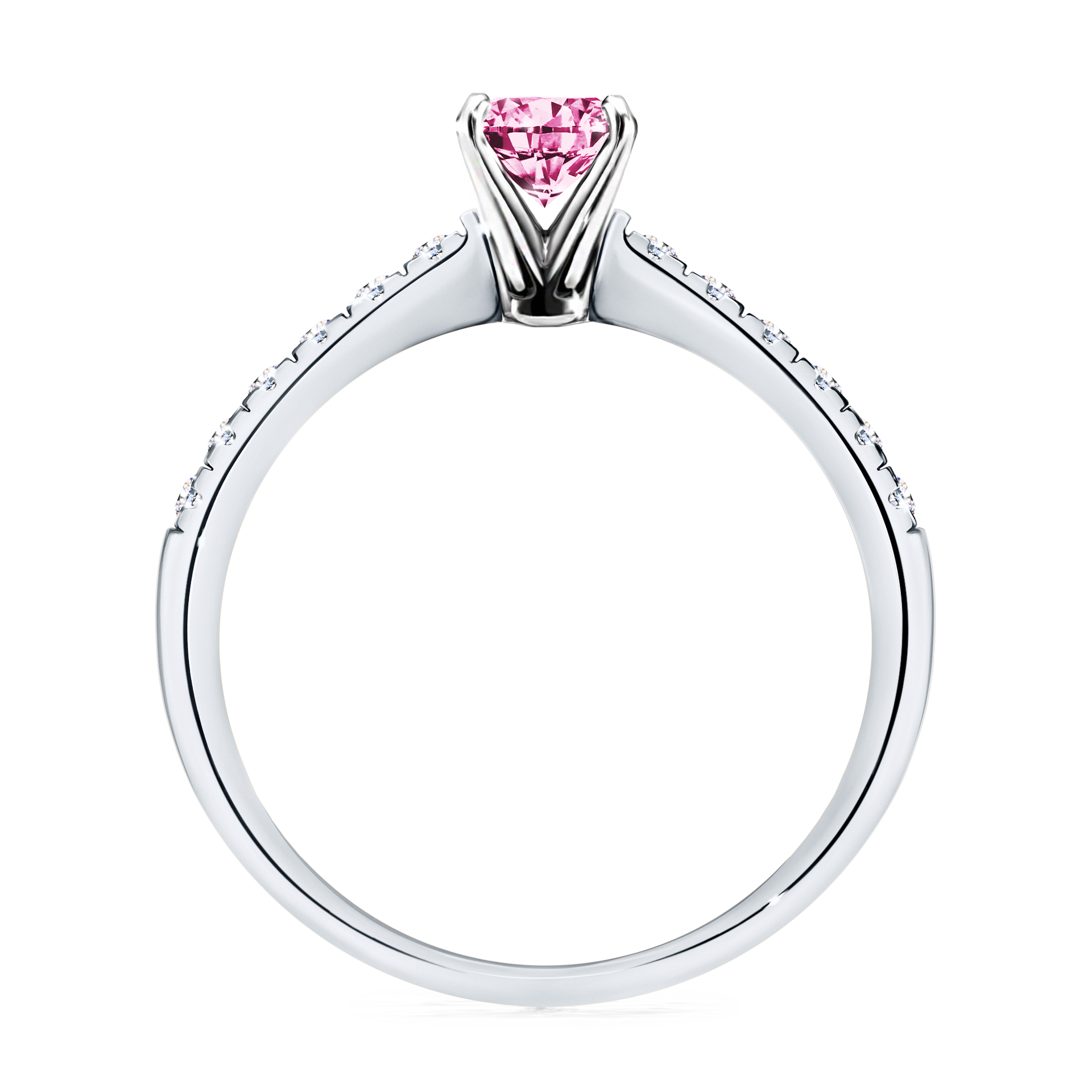 Pierścionek zaręczynowy My Sunshine z białego złota z różowym diamentem 0,64CT