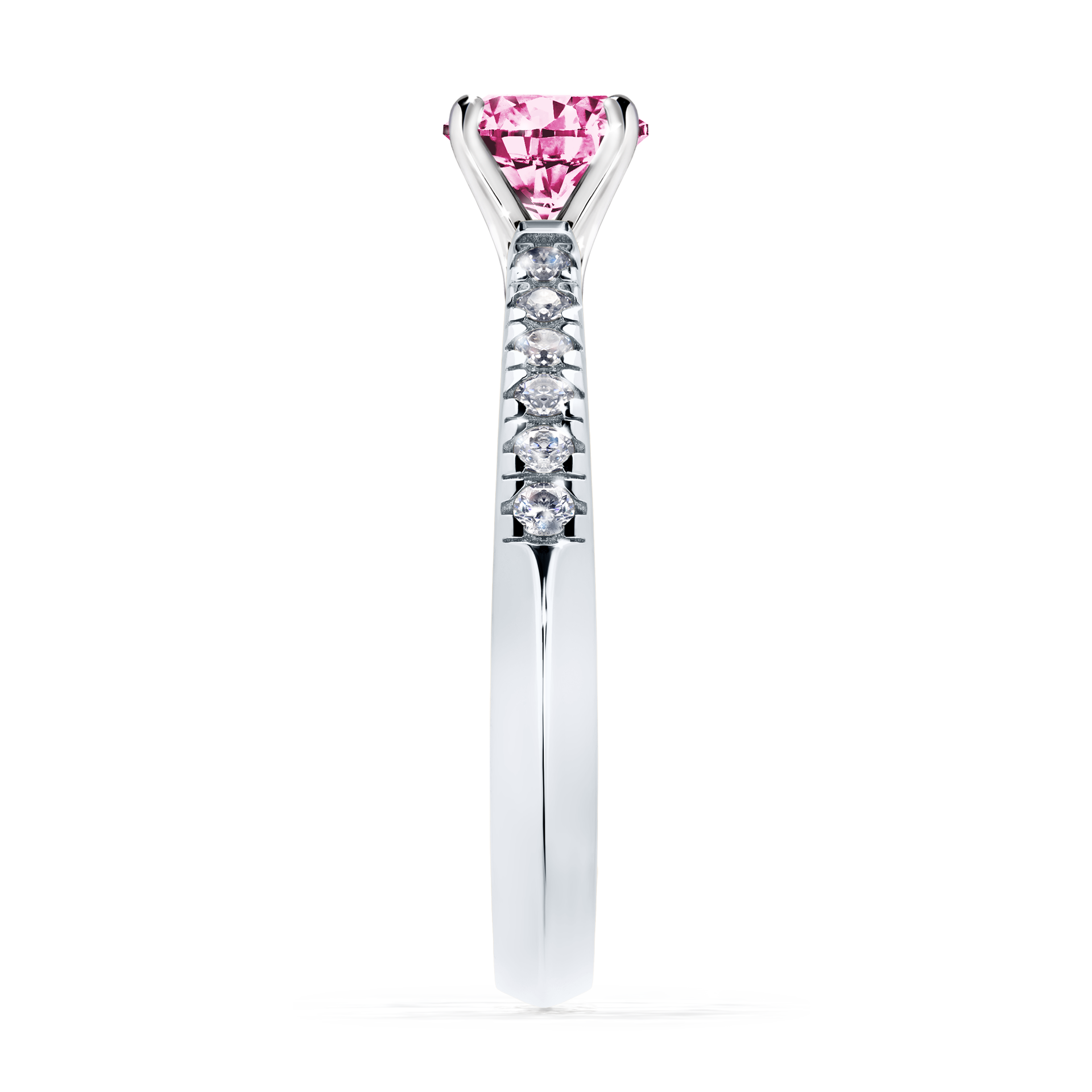 Pierścionek zaręczynowy My Sunshine z białego złota z różowym diamentem 0,64CT