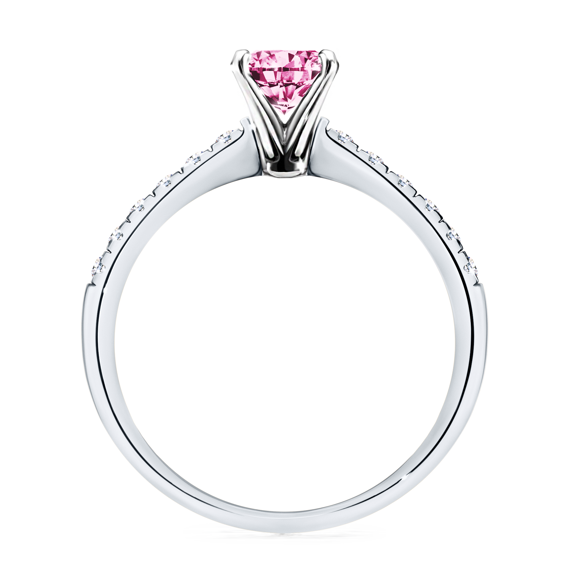 Pierścionek zaręczynowy My Sunshine z białego złota z różowym diamentem 1,00CT