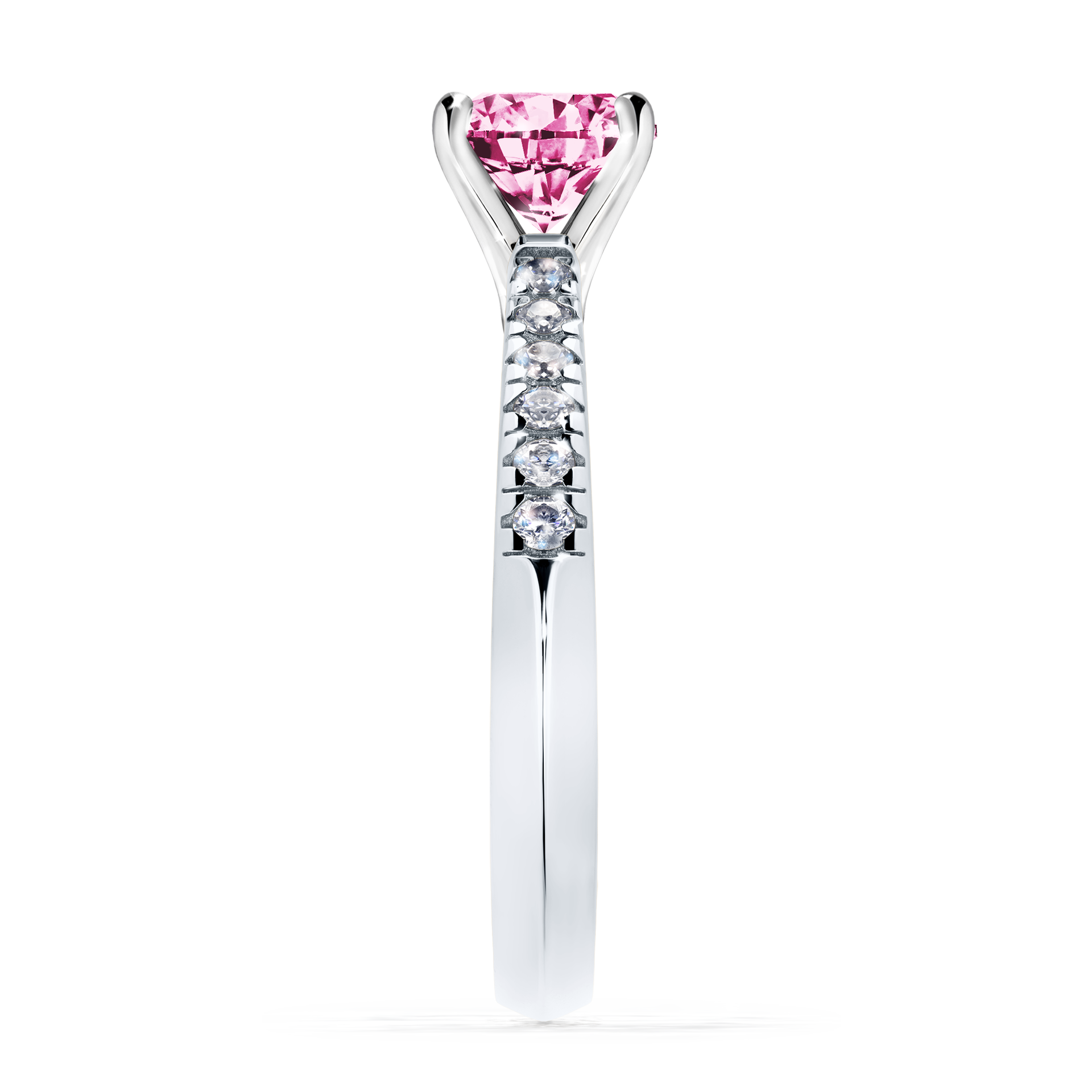 Pierścionek zaręczynowy My Sunshine z białego złota z różowym diamentem 1,00CT