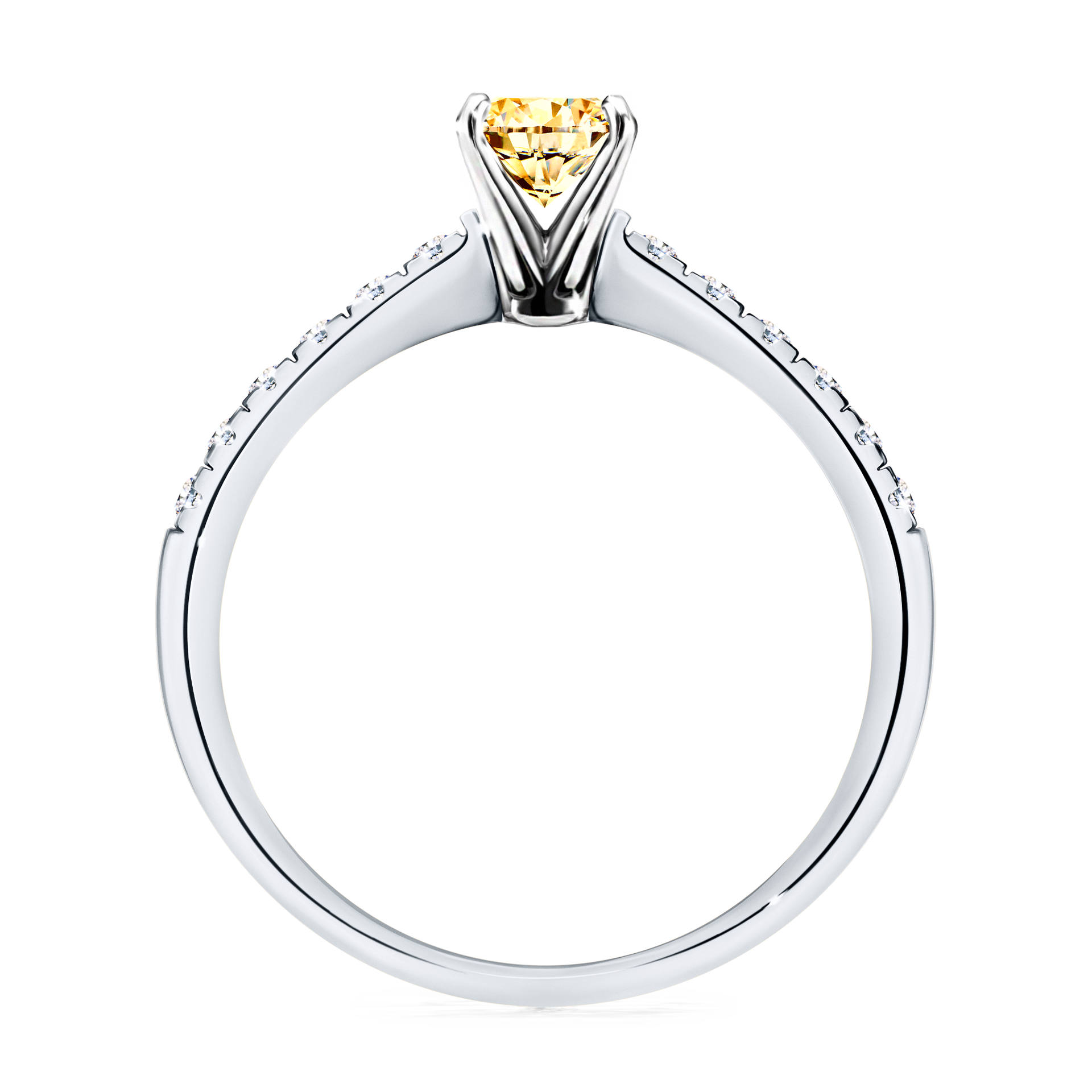Pierścionek zaręczynowy My Sunshine z białego złota z żółtym diamentem 0,64CT