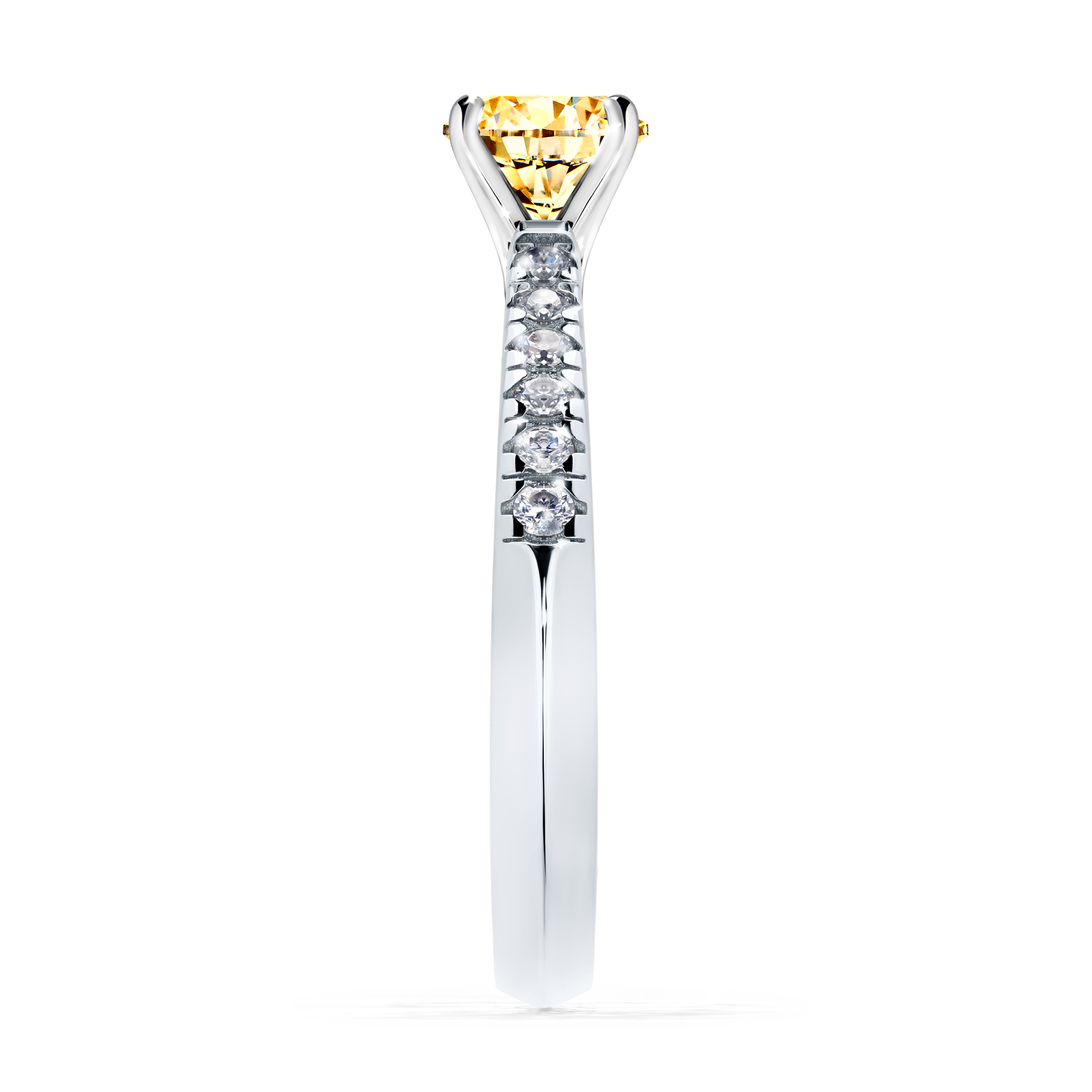Pierścionek zaręczynowy My Sunshine z białego złota z żółtym diamentem 0,64CT
