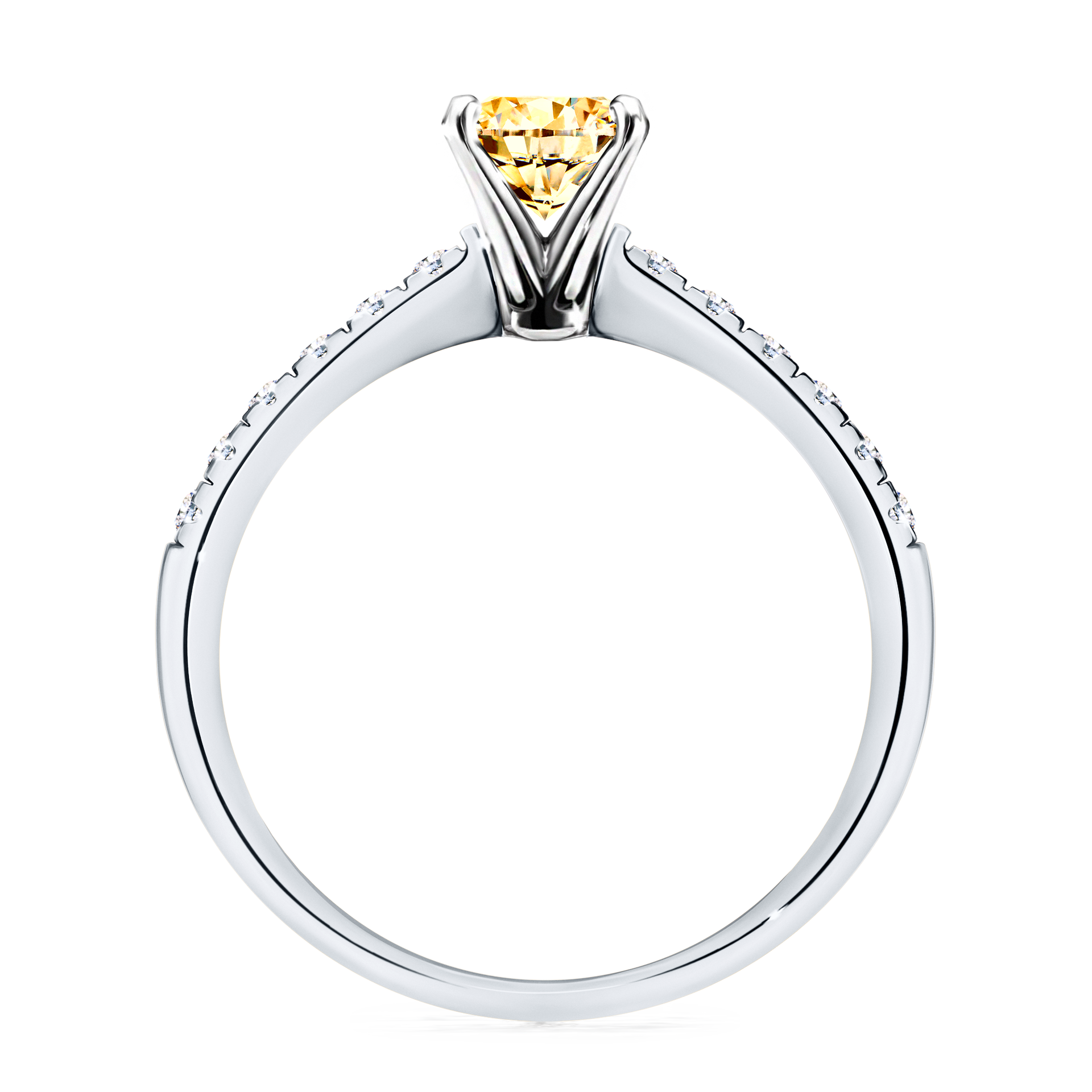 Pierścionek zaręczynowy My Sunshine z białego złota z żółtym diamentem 1,00CT