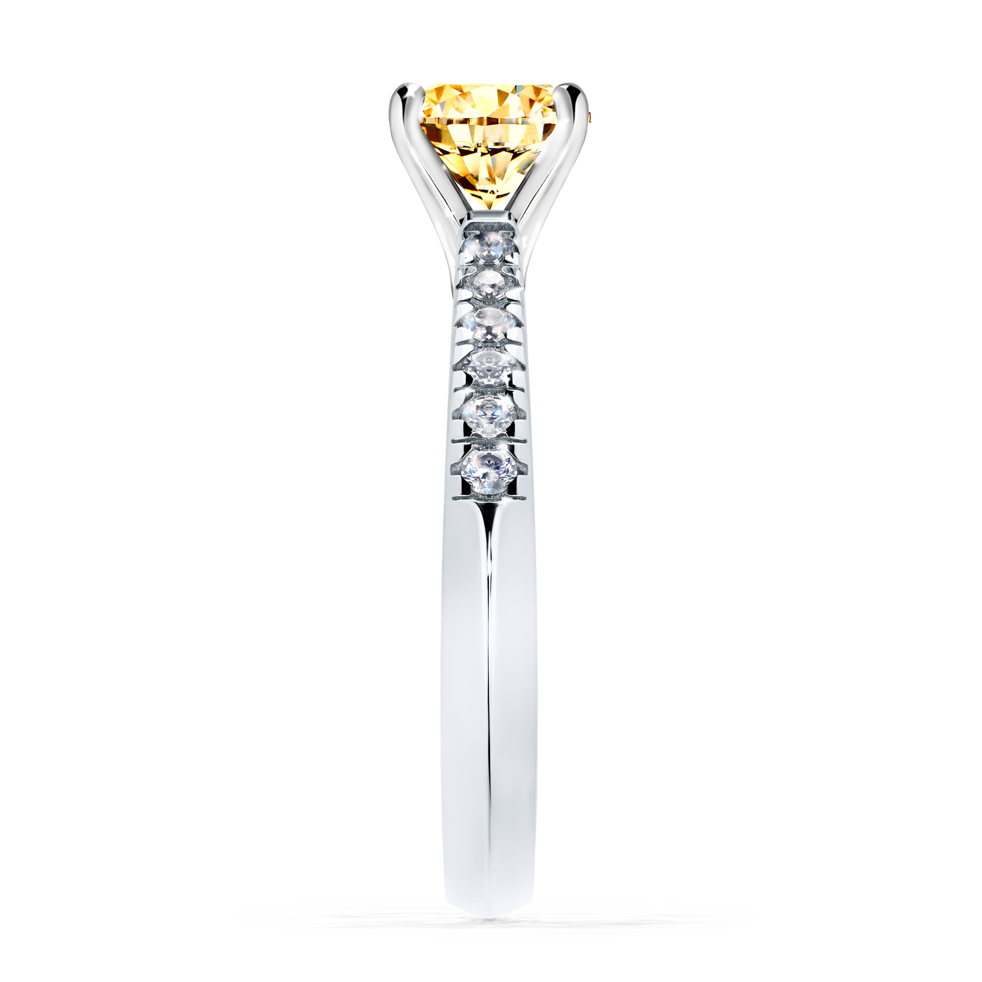 Pierścionek zaręczynowy My Sunshine z białego złota z żółtym diamentem 1,00CT
