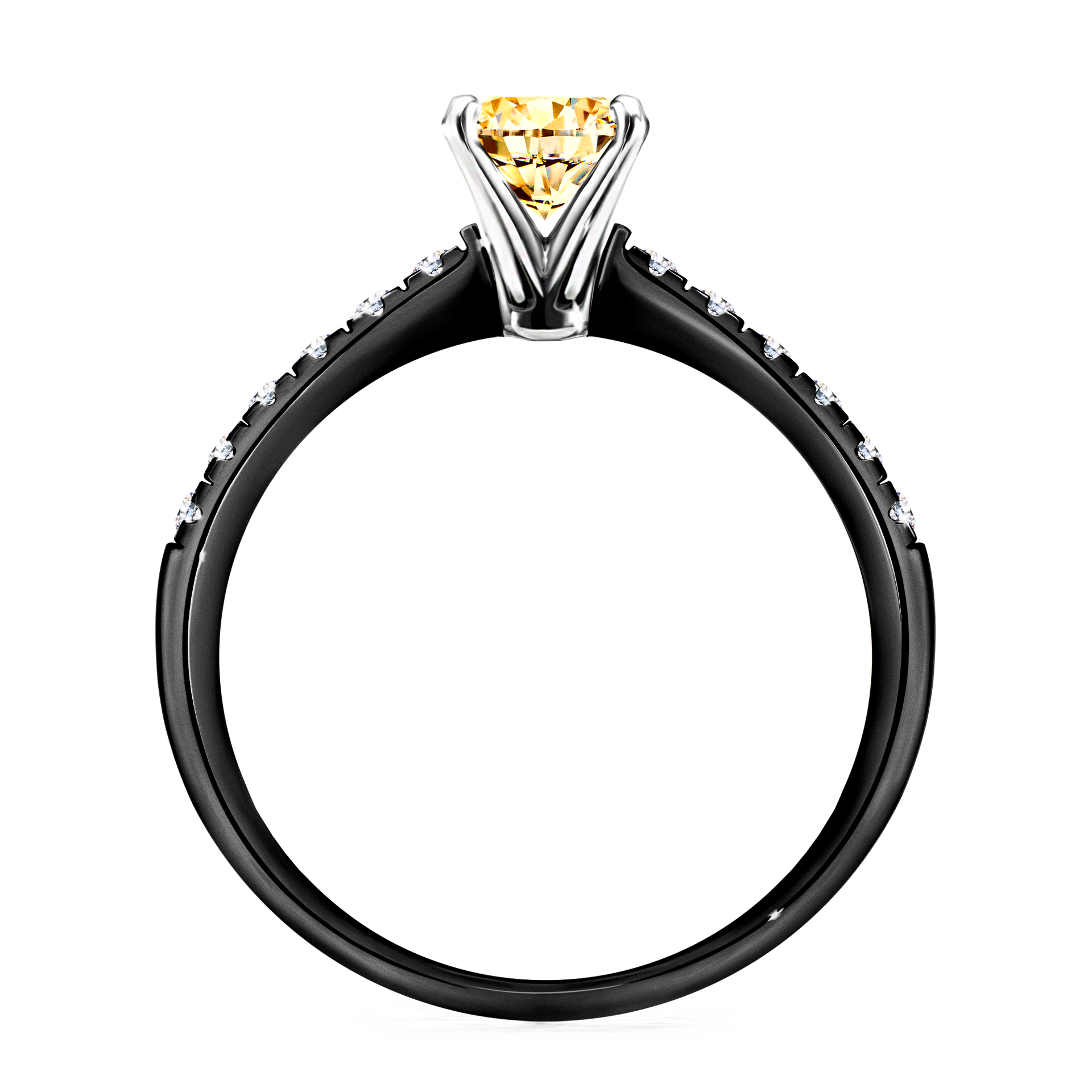 Pierścionek zaręczynowy My Sunshine z czarnego złota z żółtym diamentem 1,00CT