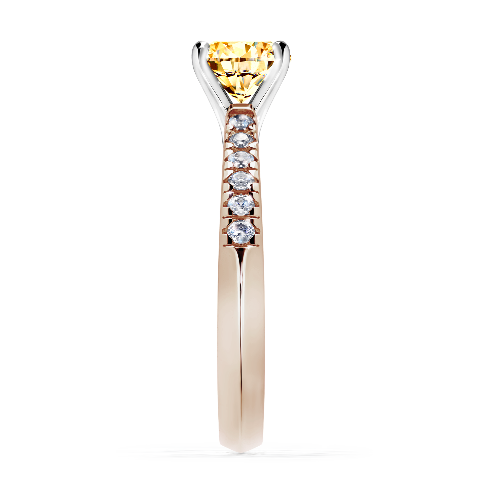 Pierścionek zaręczynowy My Sunshine z różowego złota z żółtym diamentem 1,00CT