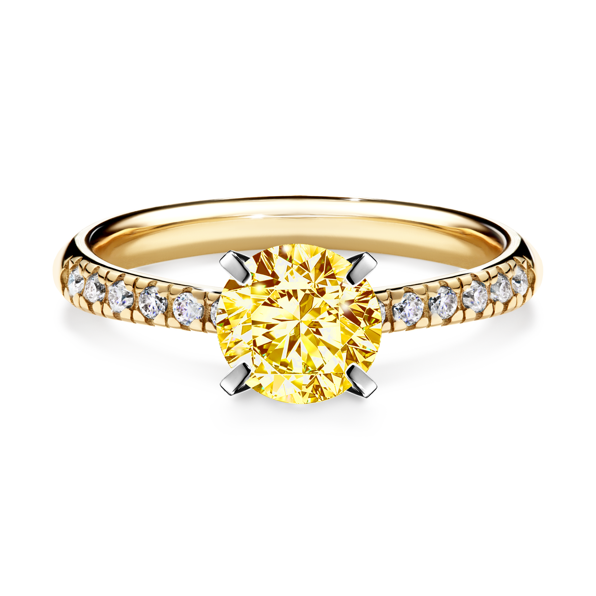 Pierścionek zaręczynowy My Sunshine z żółtego złota z żółtym diamentem 1,00CT