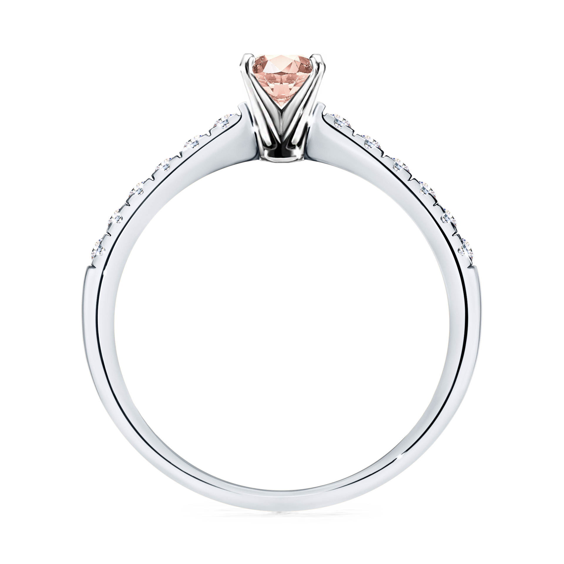 Pierścionek zaręczynowy My Sunshine z białego złota z morganitem 0,39CT