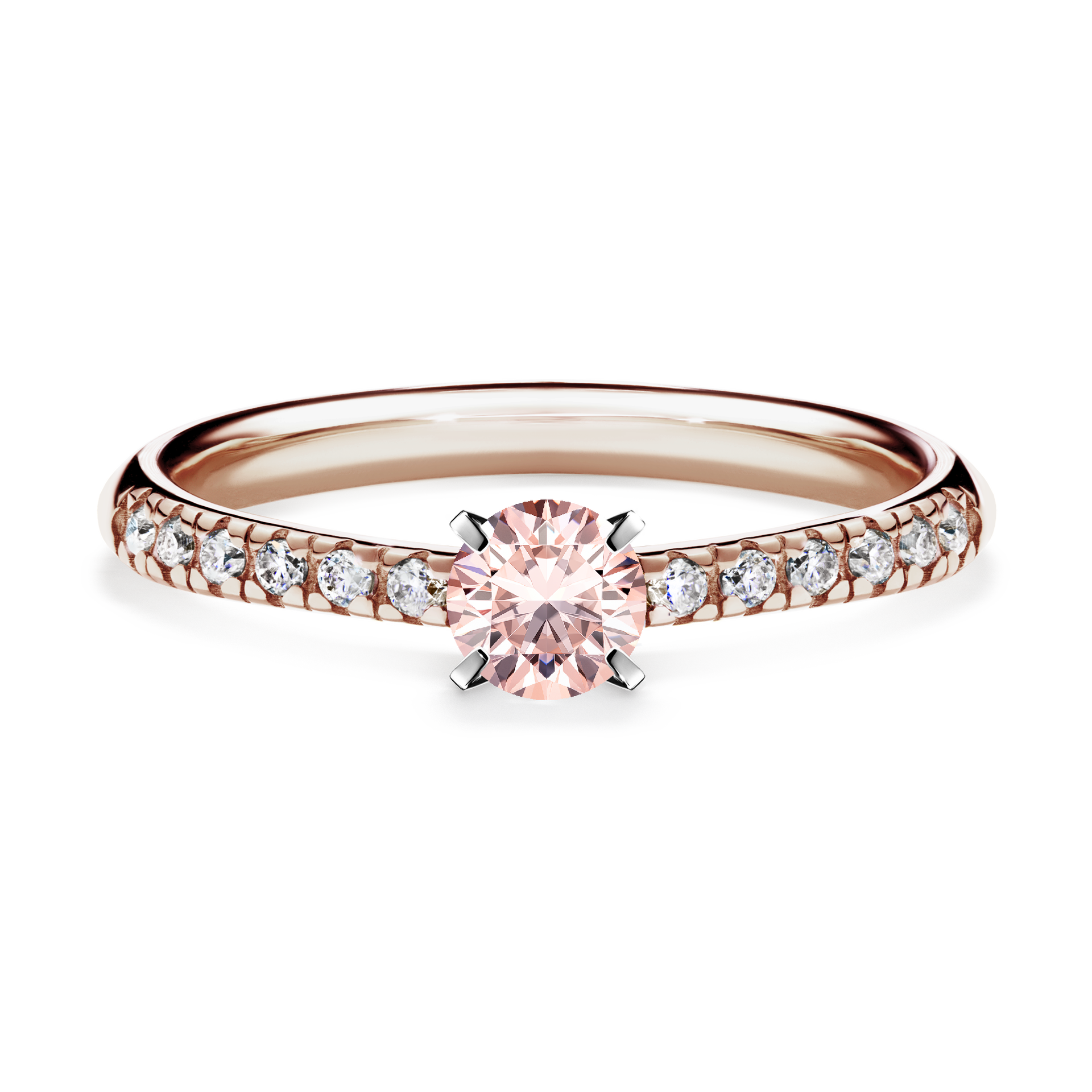 Pierścionek zaręczynowy My Sunshine z różowego złota z morganitem 0,39CT