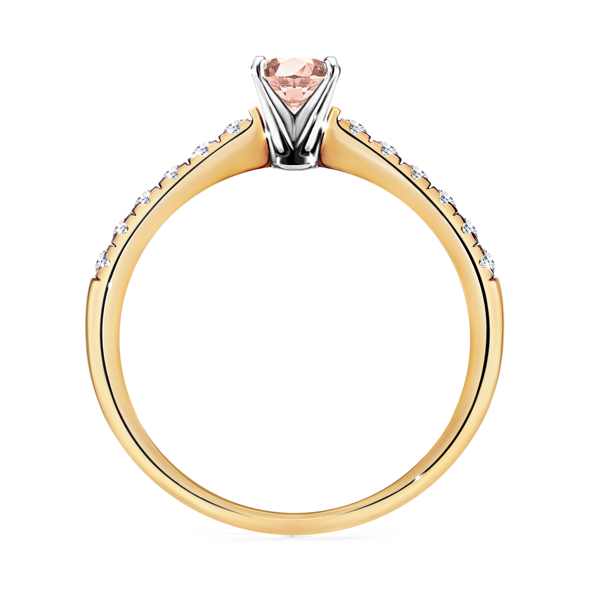 Pierścionek zaręczynowy My Sunshine z żółtego złota z morganitem 0,39CT