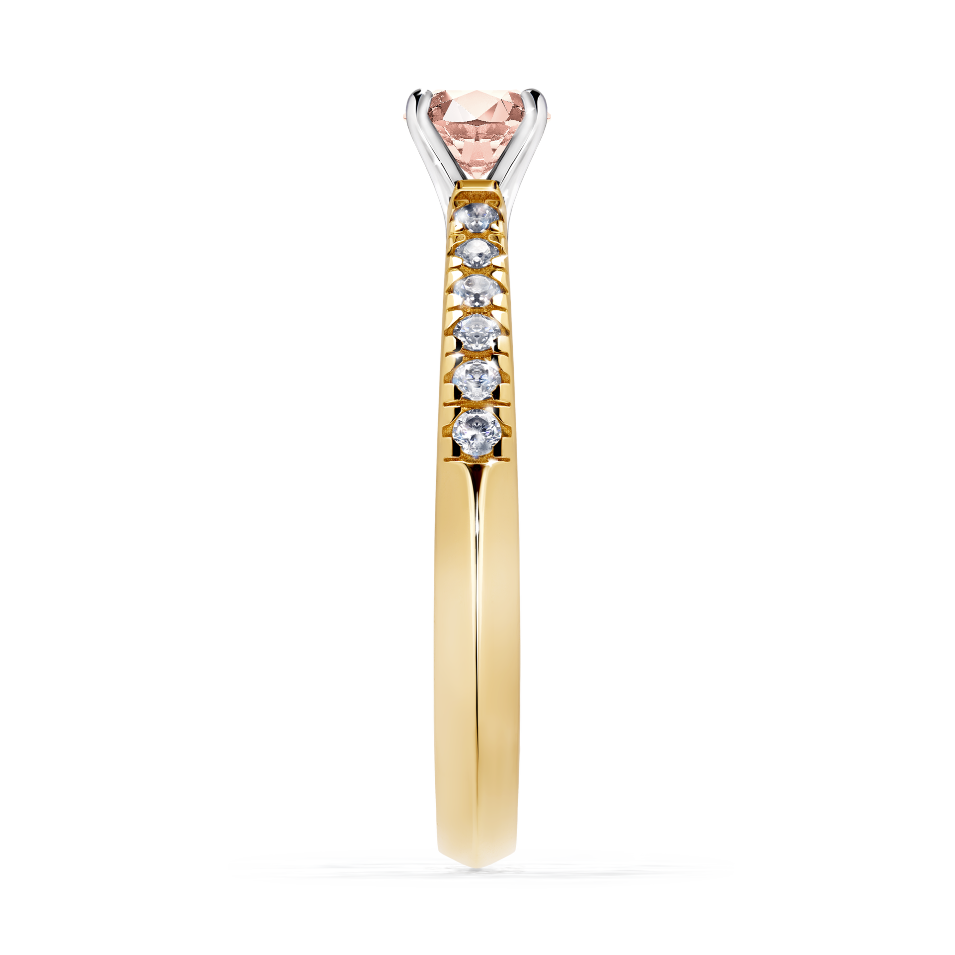 Pierścionek zaręczynowy My Sunshine z żółtego złota z morganitem 0,39CT