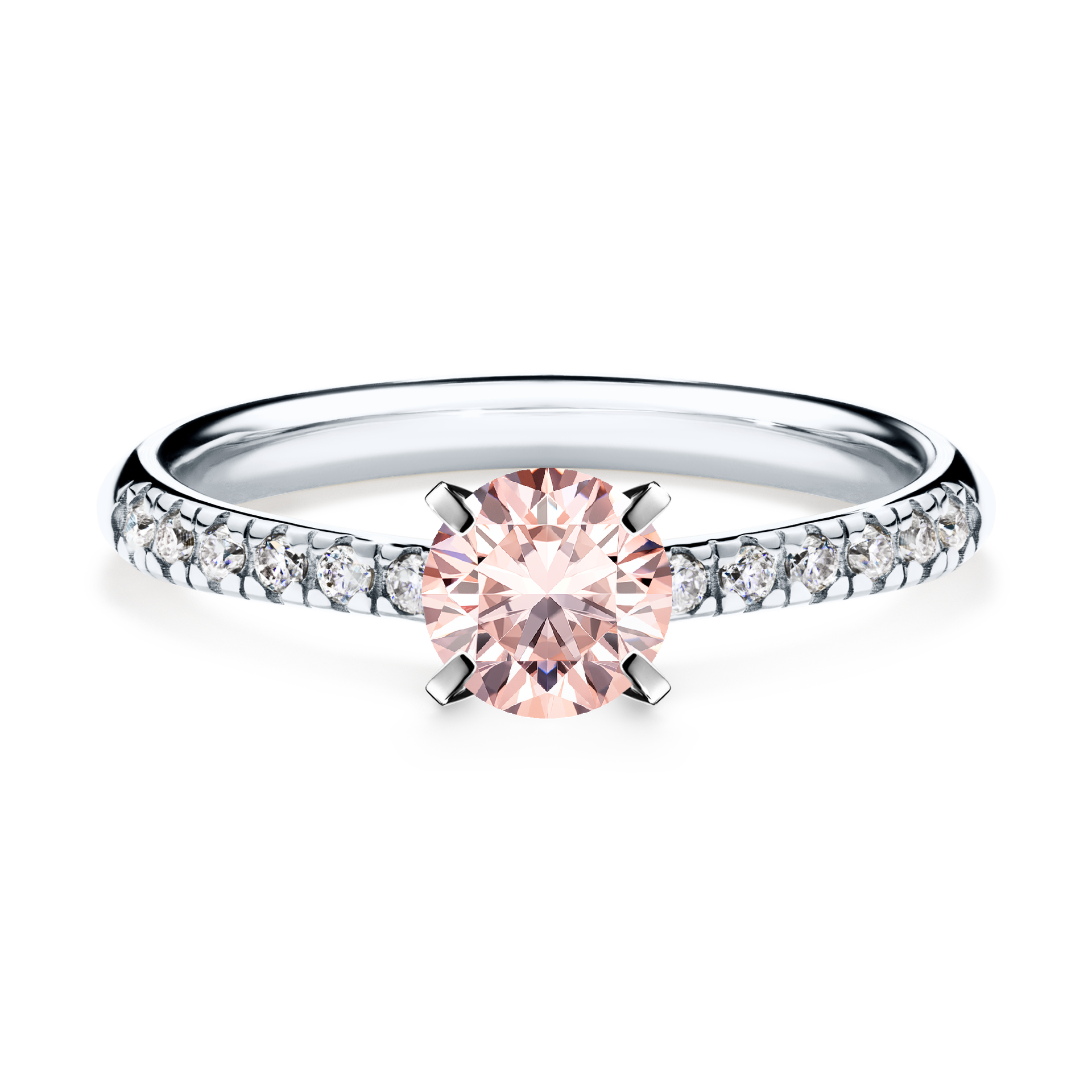 Pierścionek zaręczynowy My Sunshine z białego złota z morganitem 0,64CT