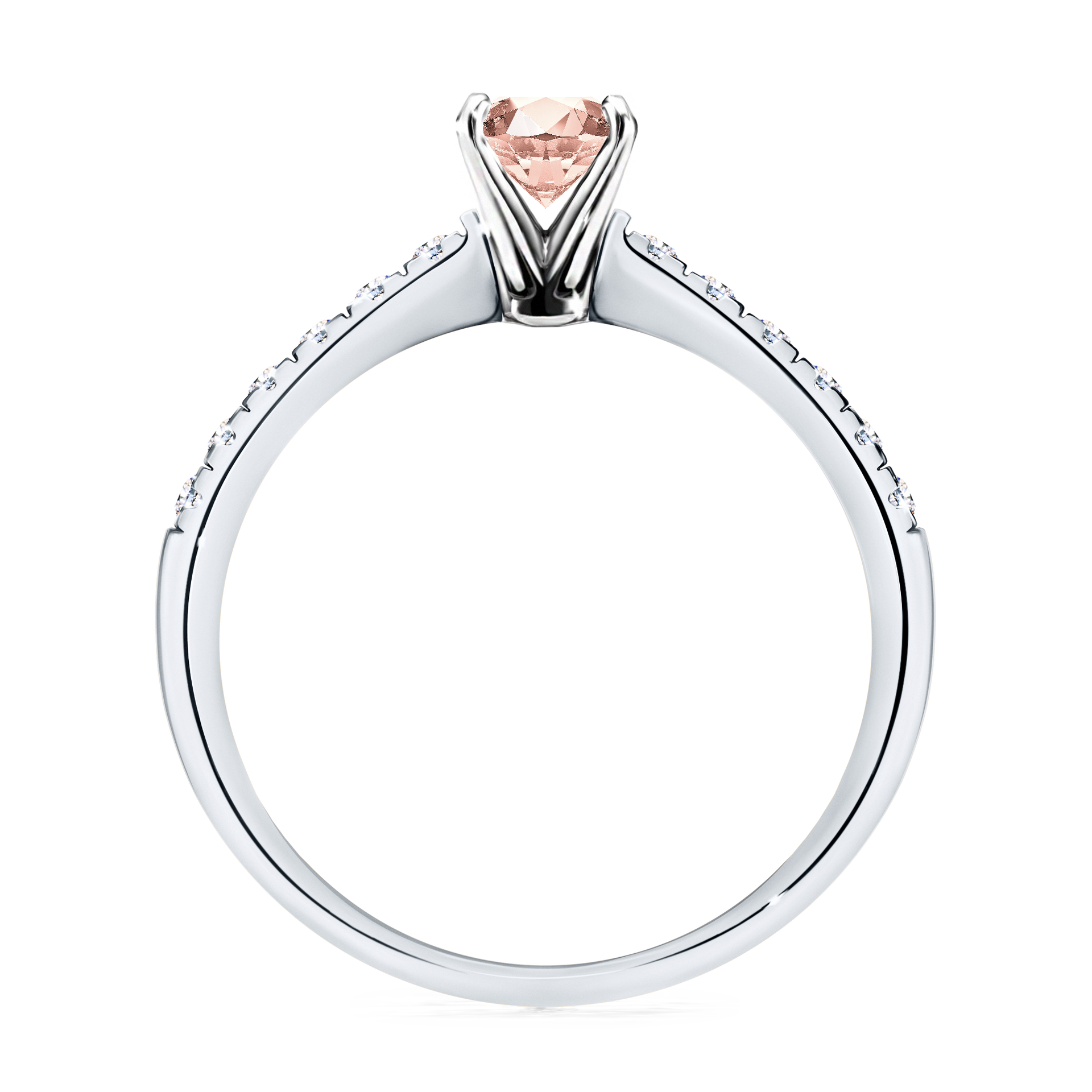 Pierścionek zaręczynowy My Sunshine z białego złota z morganitem 0,64CT