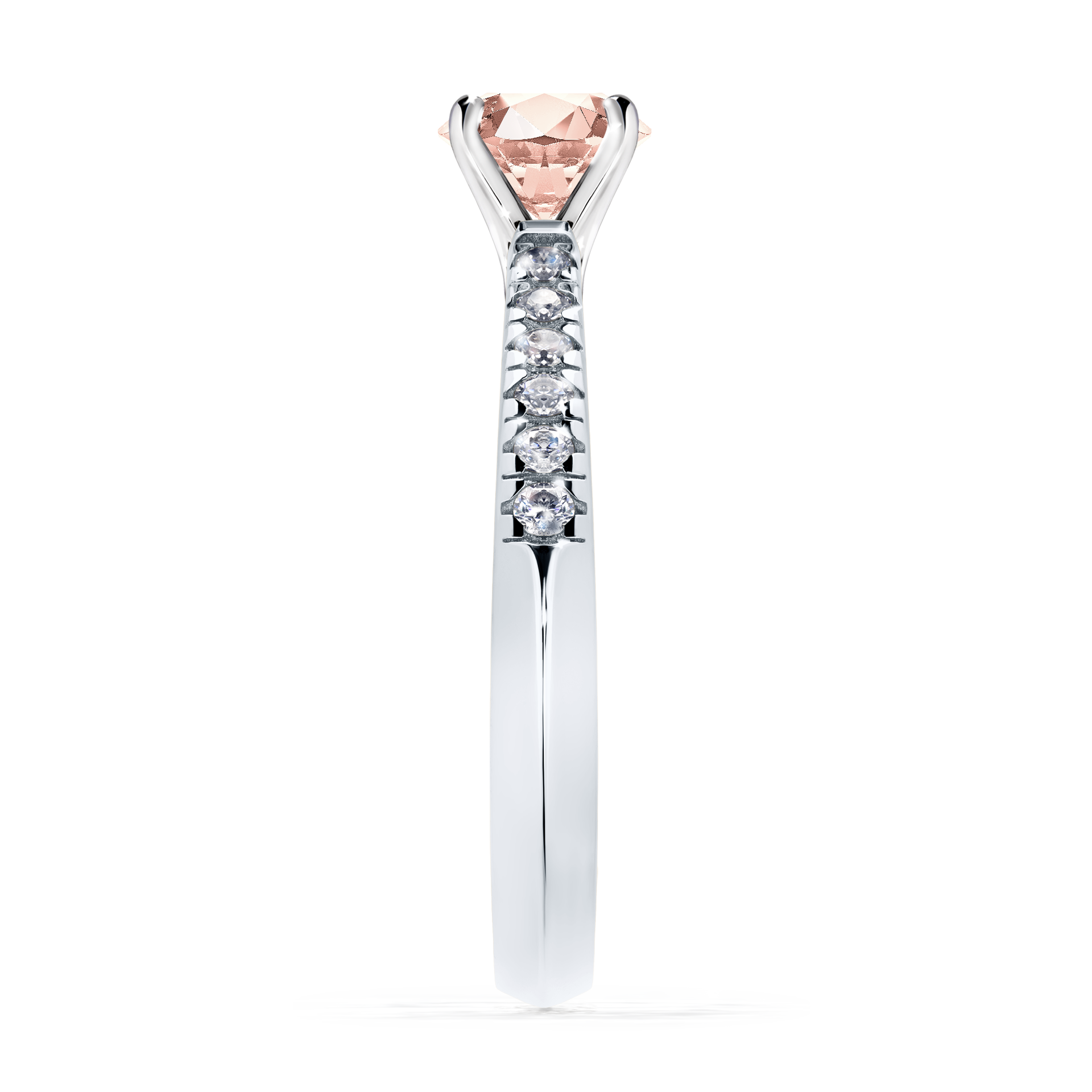 Pierścionek zaręczynowy My Sunshine z białego złota z morganitem 0,64CT