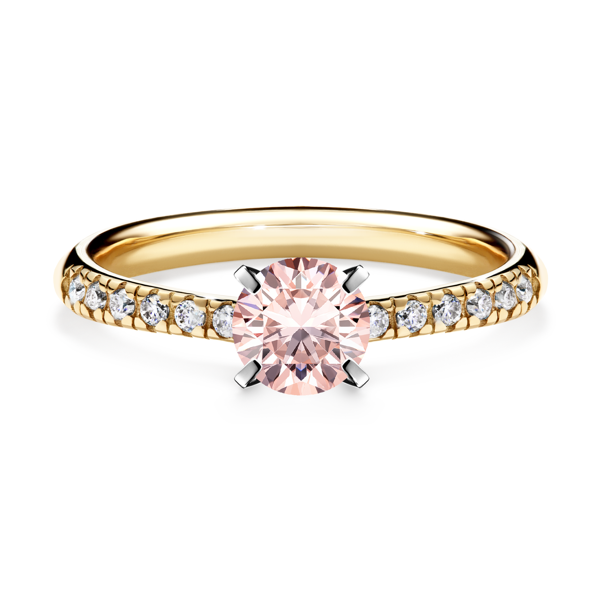 Pierścionek zaręczynowy My Sunshine z żółtego złota z morganitem 0,64CT