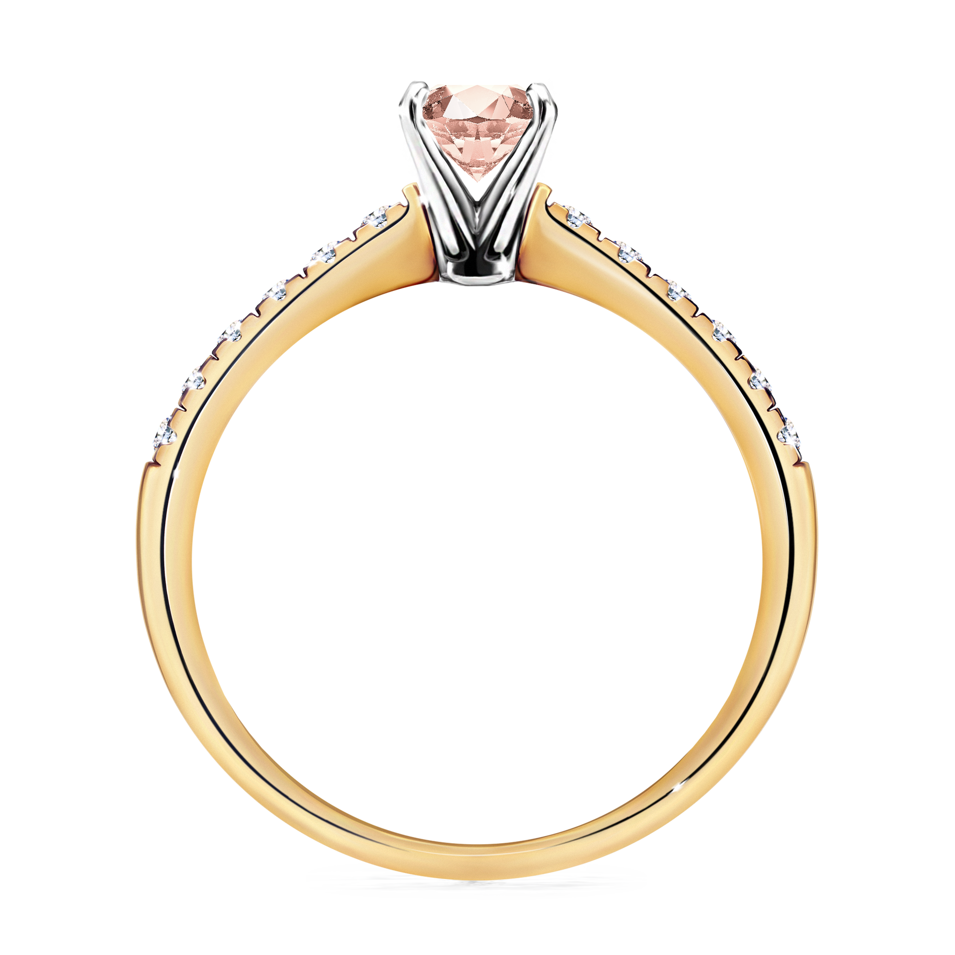 Pierścionek zaręczynowy My Sunshine z żółtego złota z morganitem 0,64CT