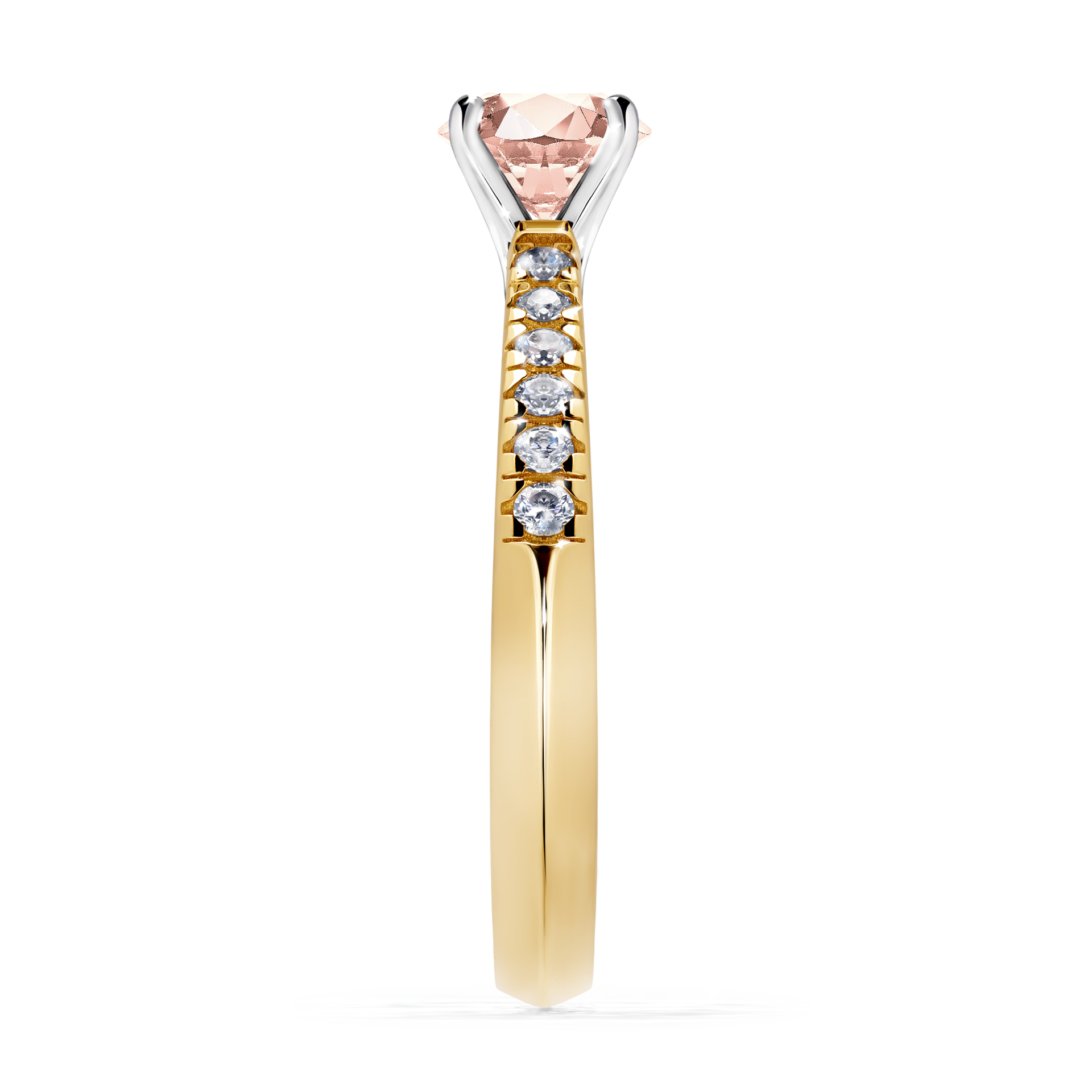 Pierścionek zaręczynowy My Sunshine z żółtego złota z morganitem 0,64CT