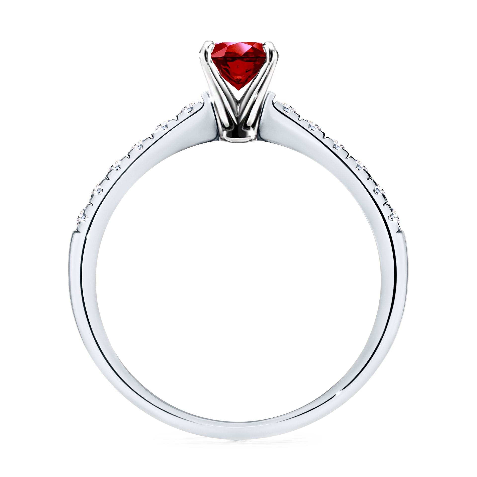 Pierścionek zaręczynowy My Sunshine z białego złota z rubinem 0,64CT