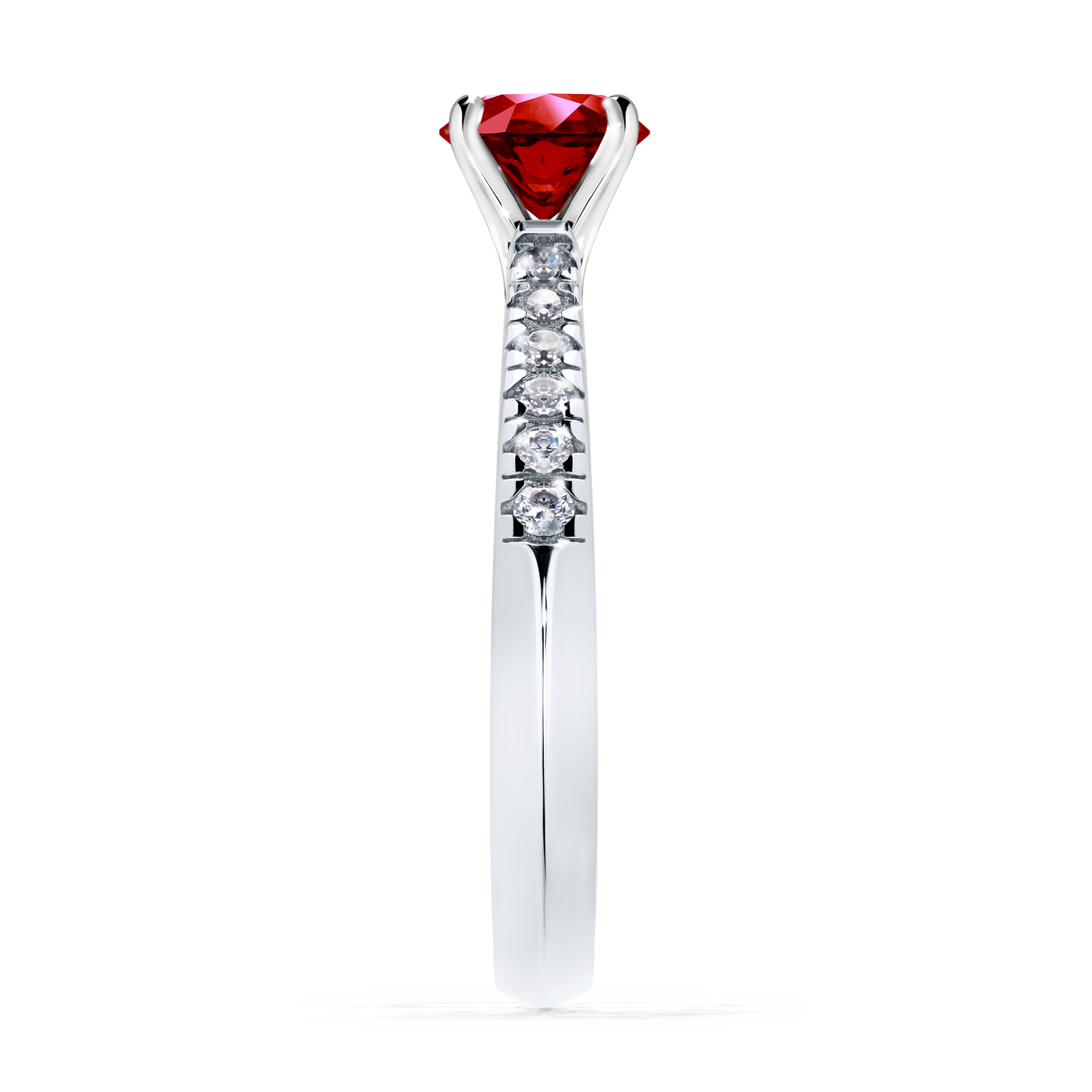 Pierścionek zaręczynowy My Sunshine z białego złota z rubinem 0,64CT
