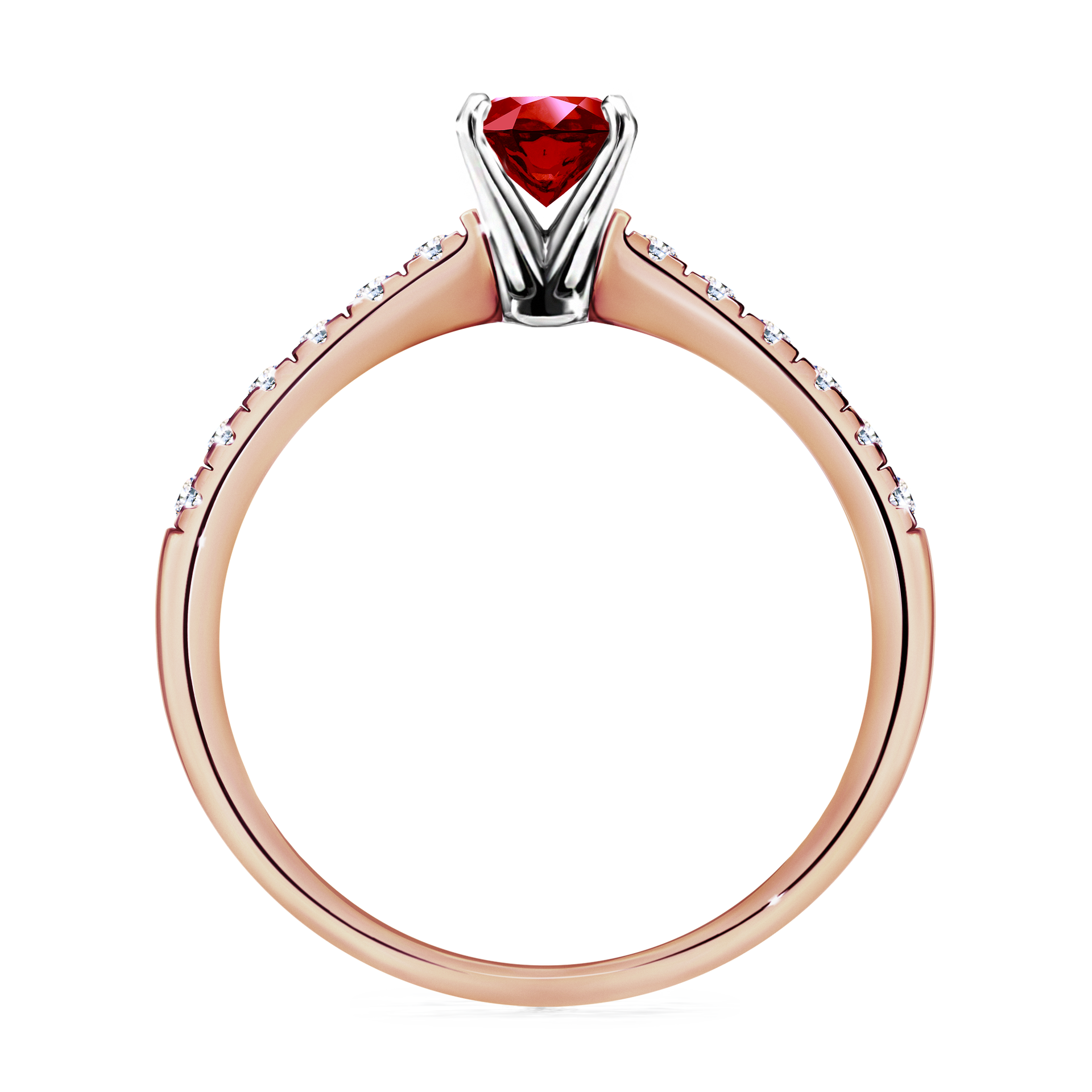 Pierścionek zaręczynowy My Sunshine z różowego złota z rubinem 0,64CT