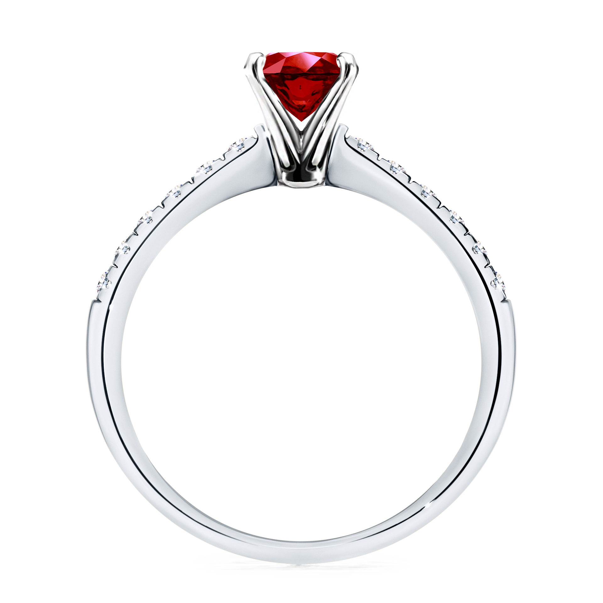 Pierścionek zaręczynowy My Sunshine z białego złota z rubinem 1,00CT