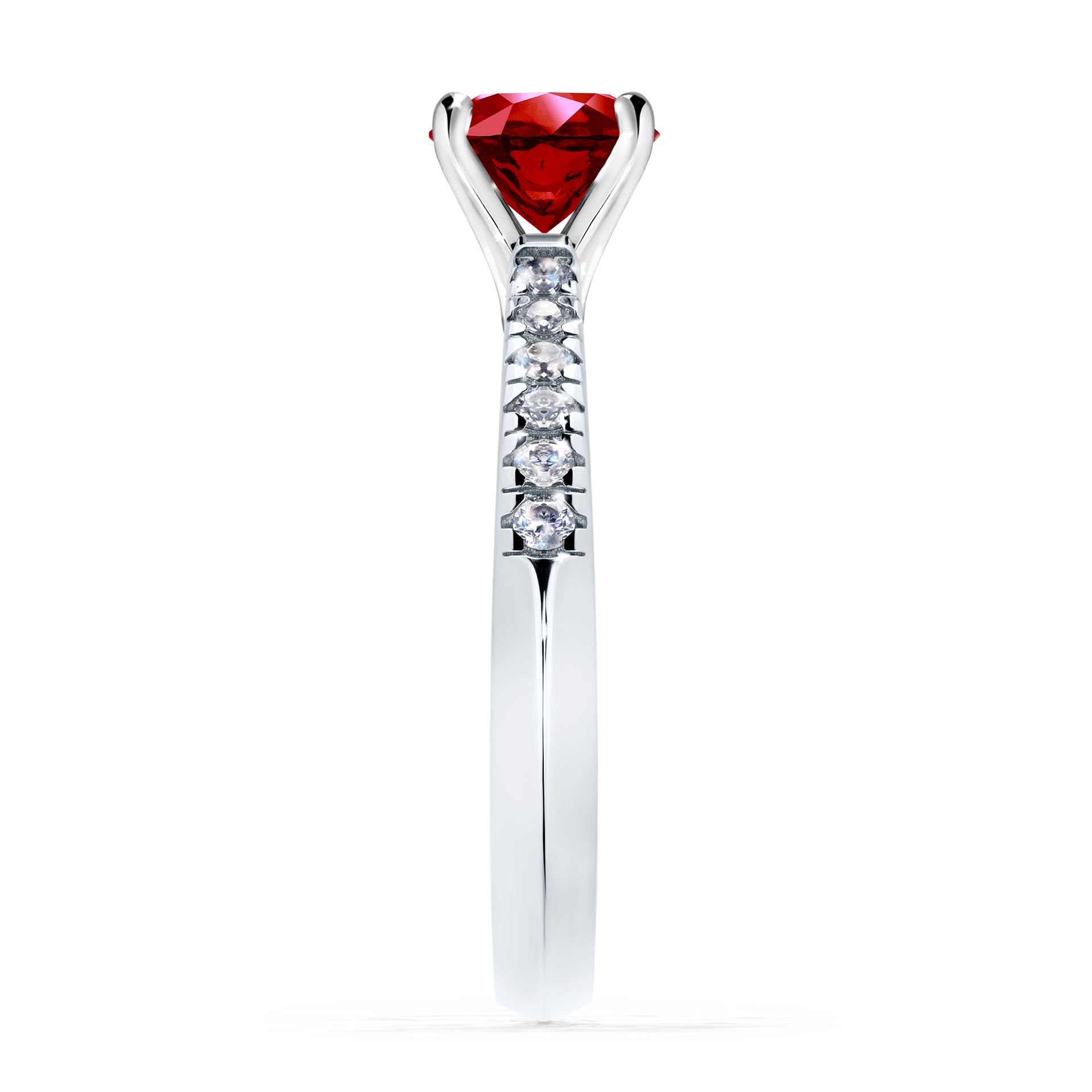 Pierścionek zaręczynowy My Sunshine z białego złota z rubinem 1,00CT